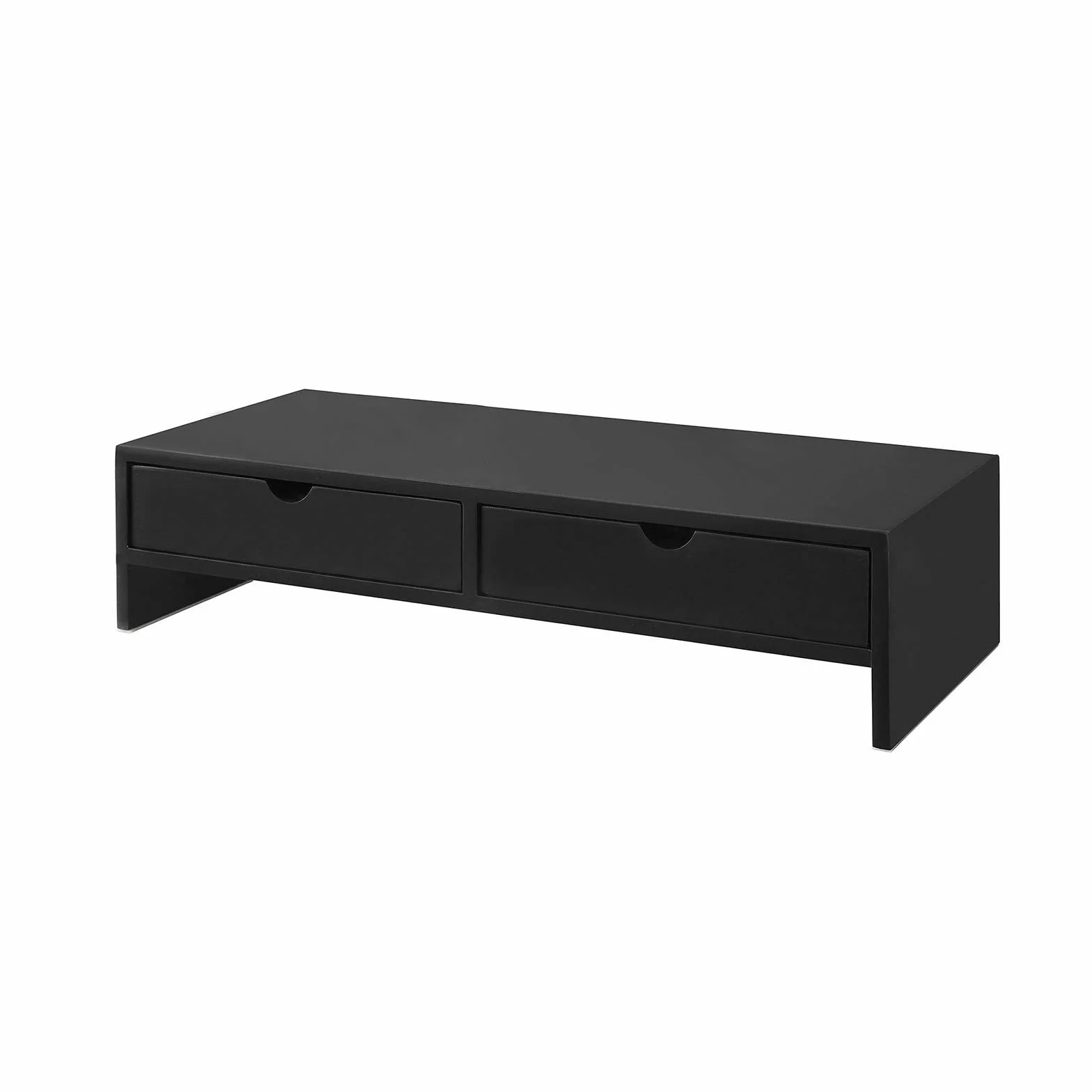 SoBuy Organizer na biurko z 2 szufladami, stojak na monitor, czarny, 47x11x18 cm BBF02-SCH