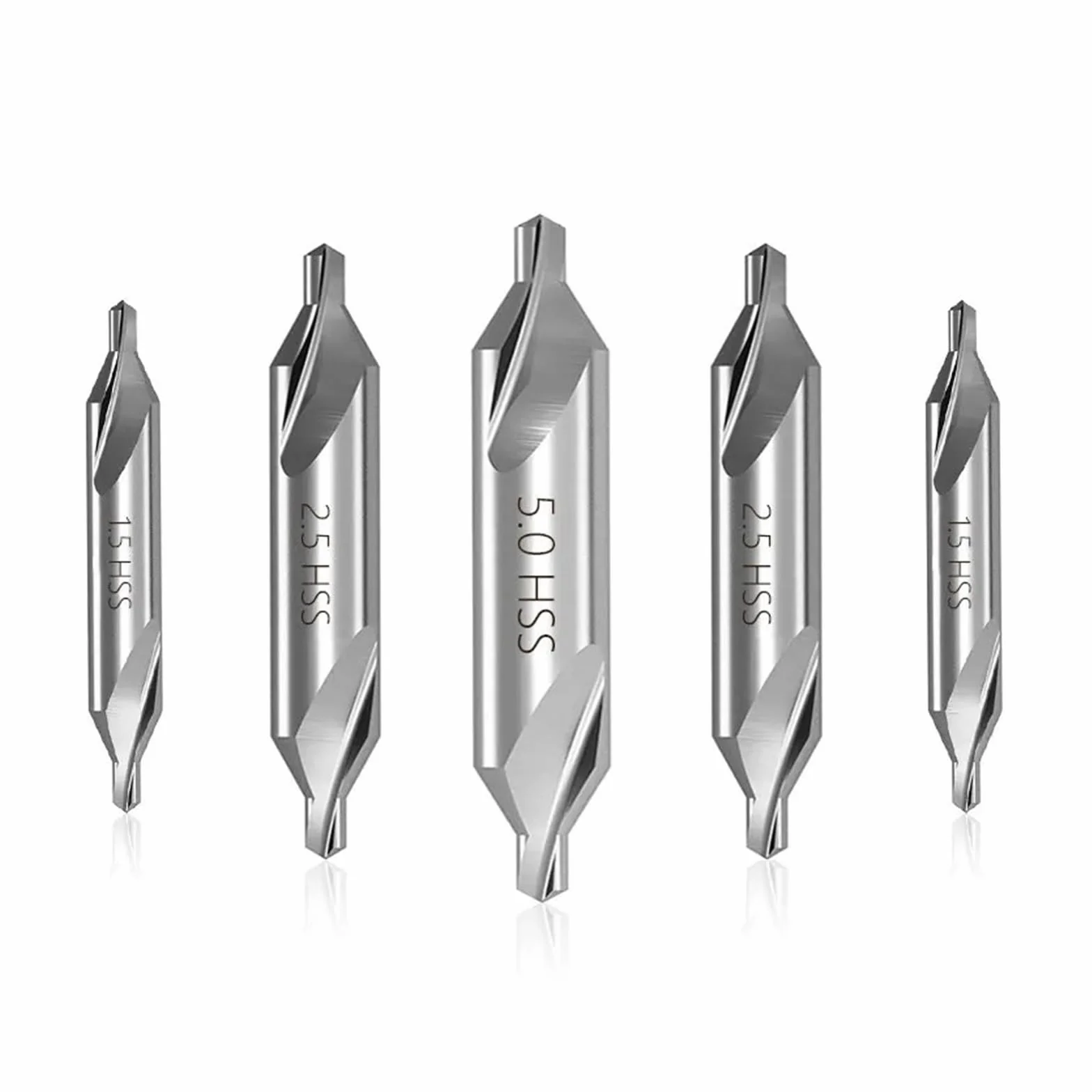 Zestaw wierteł centrujących HSS 1,0/1,5/2,0/2,5/3,5/5 mm Wiertło stożkowe 60 stopni Powlekane TiN Wiertła centrujące do metalu