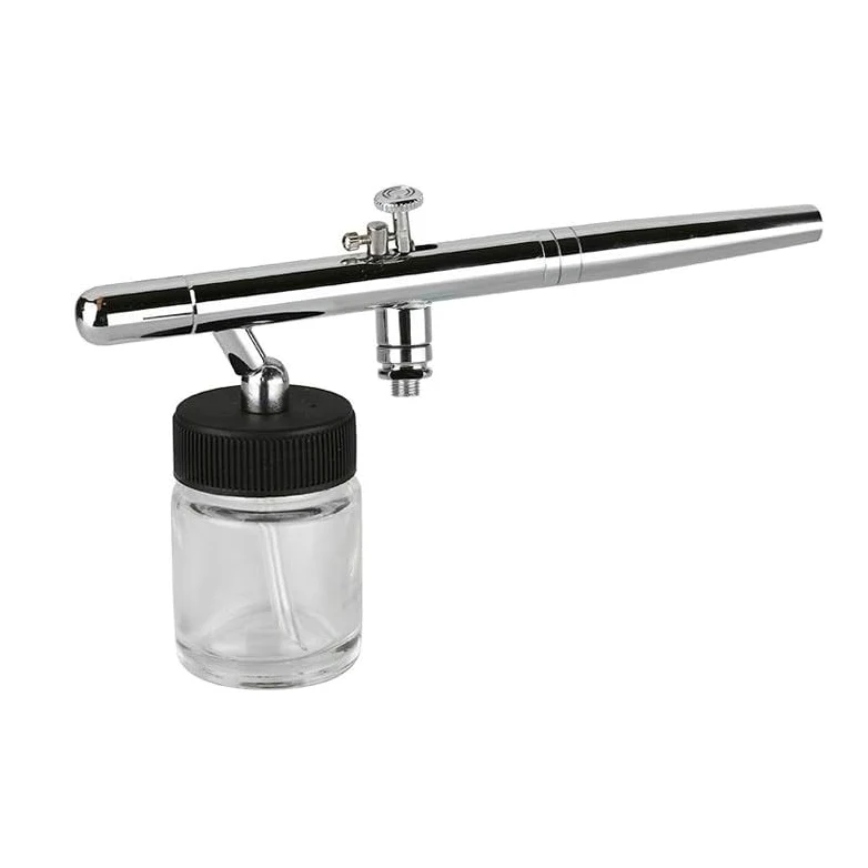 Pistolet lakierniczy， Zestaw pistoletu natryskowego Dual Kinetic Energy 0,35 mm Specjalny aerograf do kolorowania tatuażu i manicure Model dostarczany z trzema pojemnikami i rurką gazową