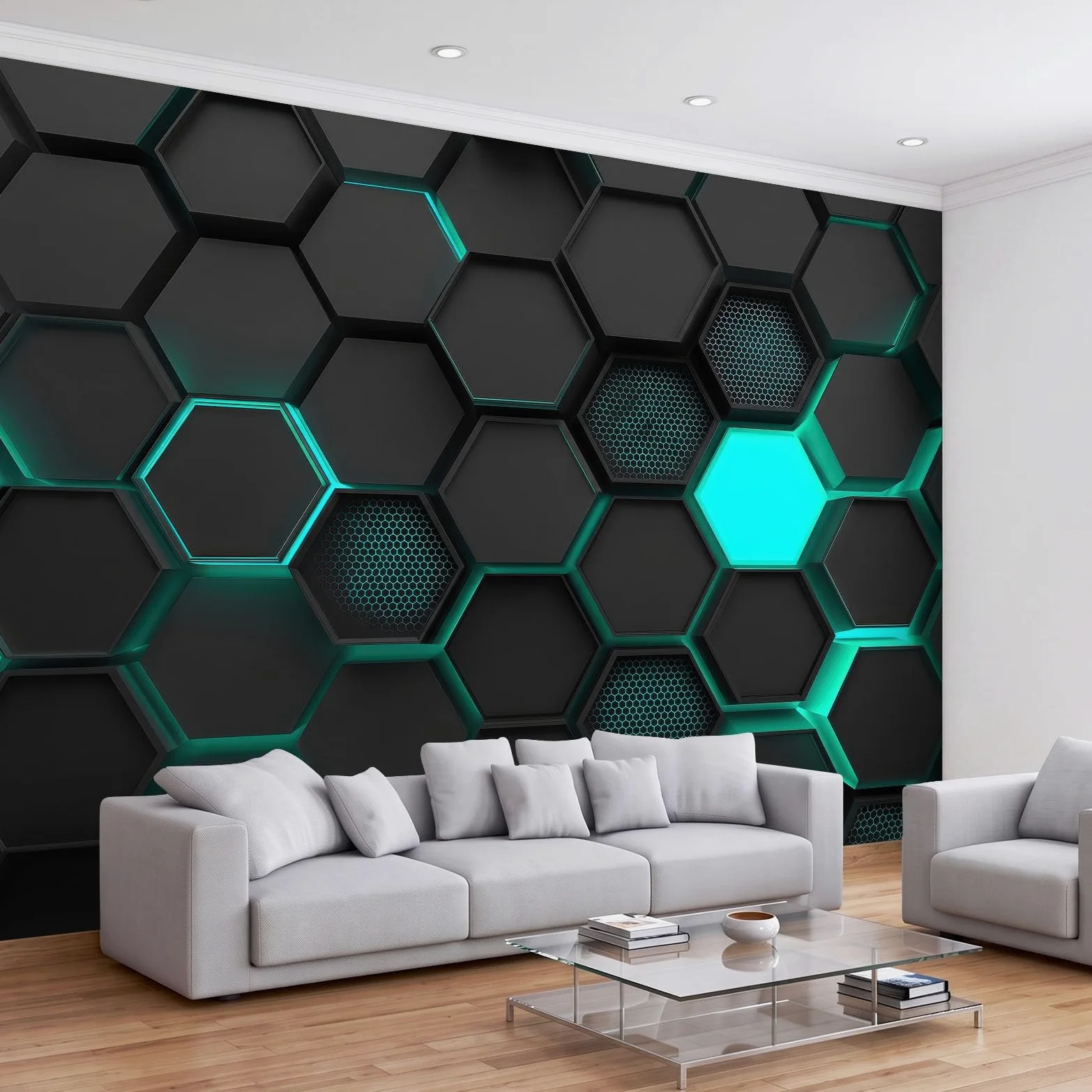 Fototapeta ścienna, 350 x 256 cm, nowoczesna geometryczna tapeta z włókniny o strukturze plastra miodu, dekoracja, fototapeta i dekoracja domu, czarna, druk artystyczny premium, dekoracja do salonu