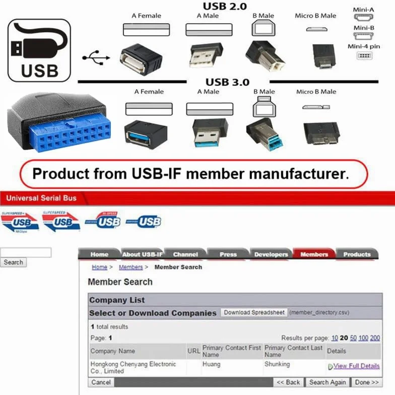 CY Karta Header USB 3.0 20Pin Type-E Adapter Rozdzielacz HUB 5 Gb/s