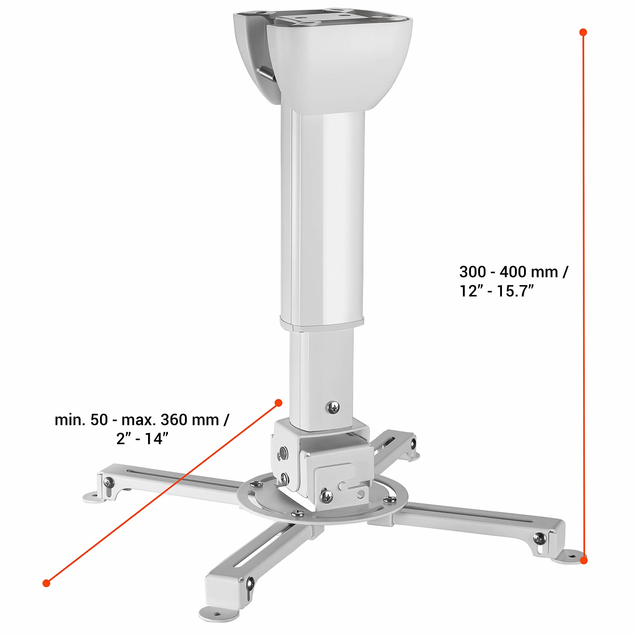 celexon Odchylany uchwyt sufitowy do projektora biały Multicel 3040Pro 30-40 cm 15 kg