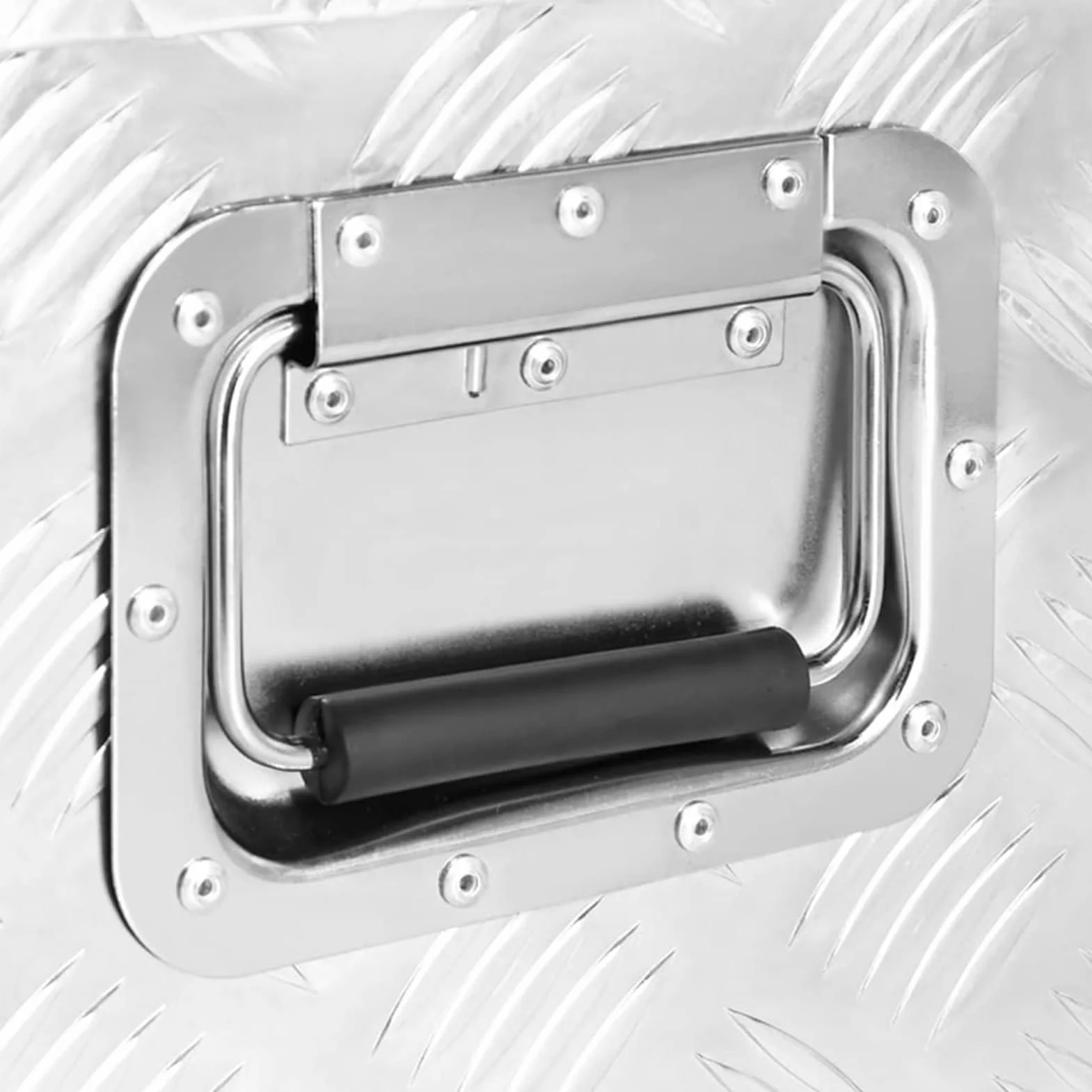 ShGaxin Aluminiowa skrzynka narzędziowa, metalowa skrzynka narzędziowa, skrzynka narzędziowa, aluminiowa obudowa, srebro 90x47x33,5 cm