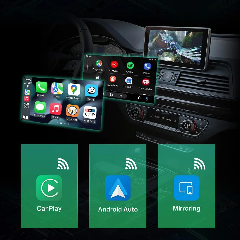 Andream Bezprzewodowy adapter interfejsu CarPlay Android Auto MMI kompatybilny z BMW CIC System Seria 1 2 3 4 5 7 X1 X3 X4 X5 X6 X7 Mini I3 Z4 I8