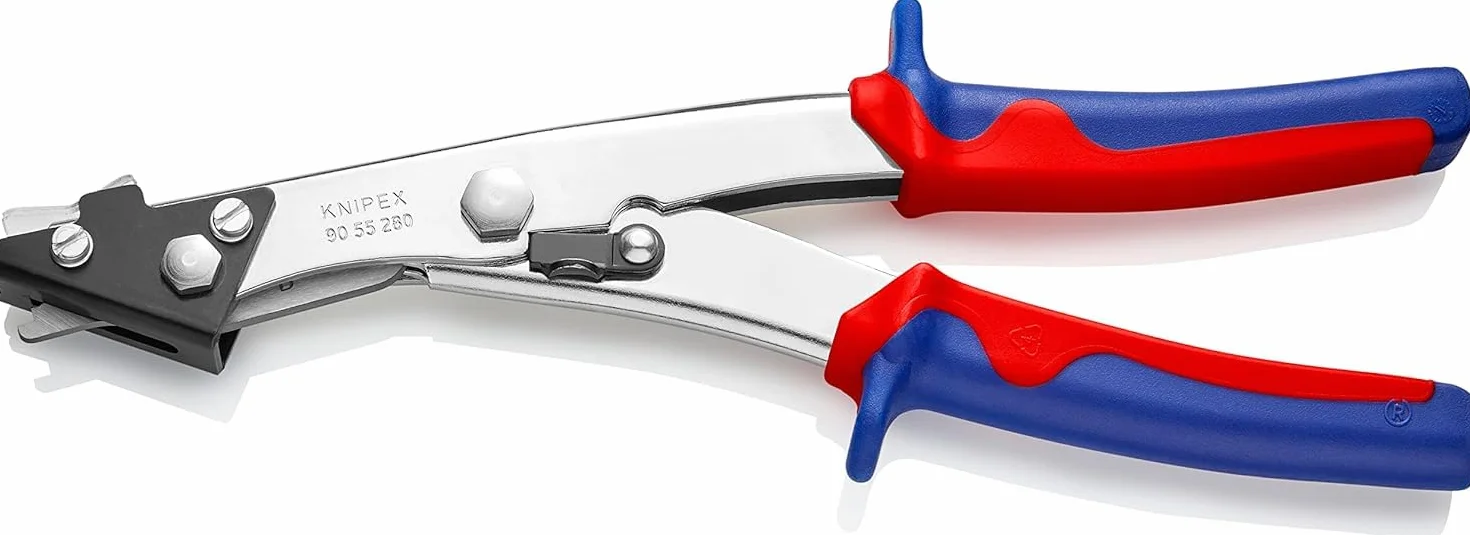 KNIPEX Nożyce wycinakowe do blachy Niklowana z osłonkami wielokomponentowymi 280 mm, 90 55 280 EAN