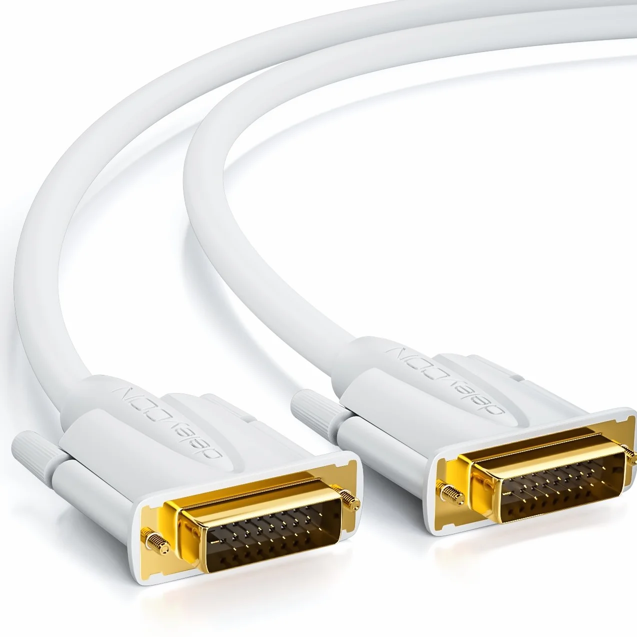 deleyCON 1,5m Kabel DVI Dual Link 24+1 FULL HD 1080p 3D Ready Biały