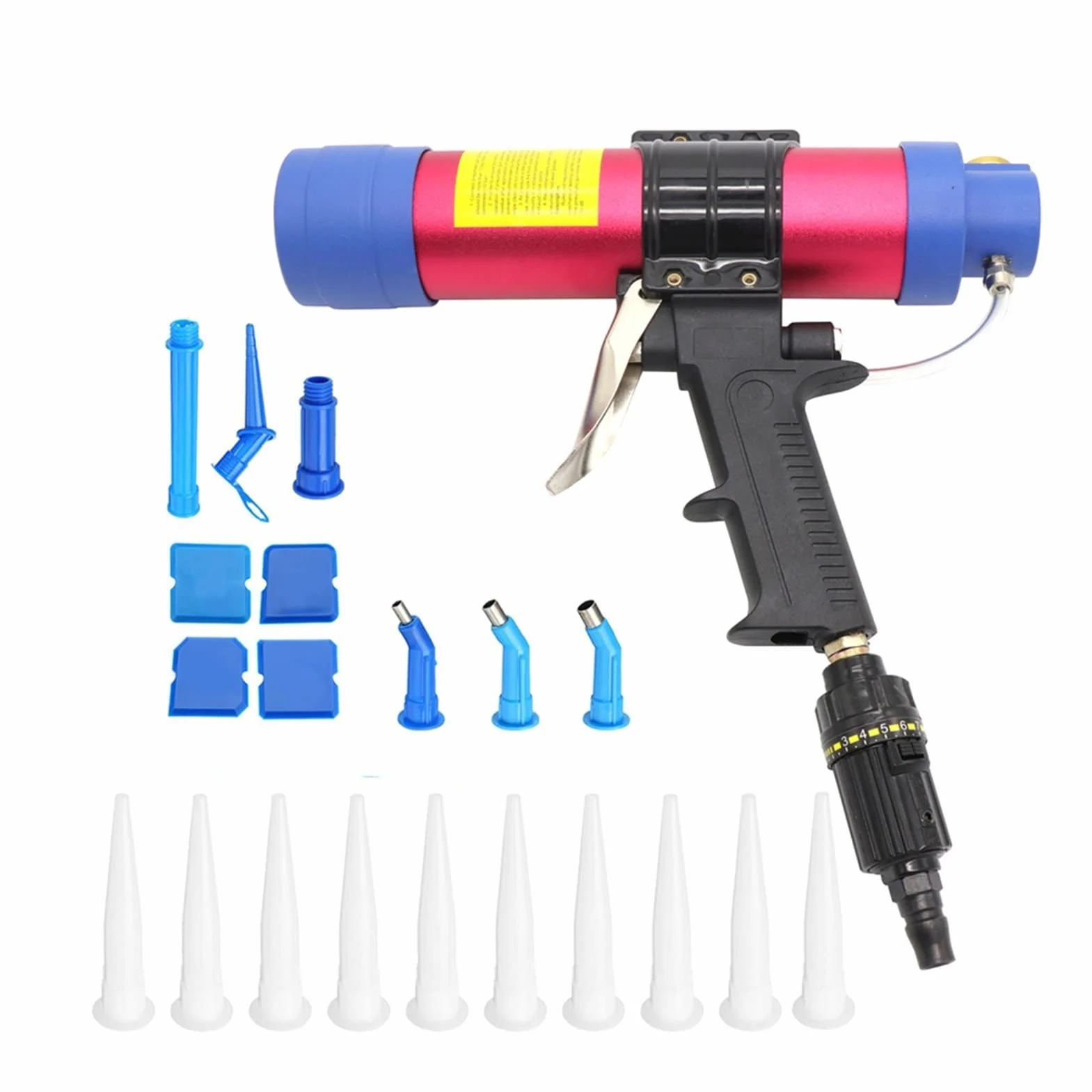 Pneumatyczne pistolet uszczelniający pistolet do pistoletu silikonowe uszczelniające narzędzie Caulk Dysza Szkło Gumy Grout Narzędzia budowlane 310ml