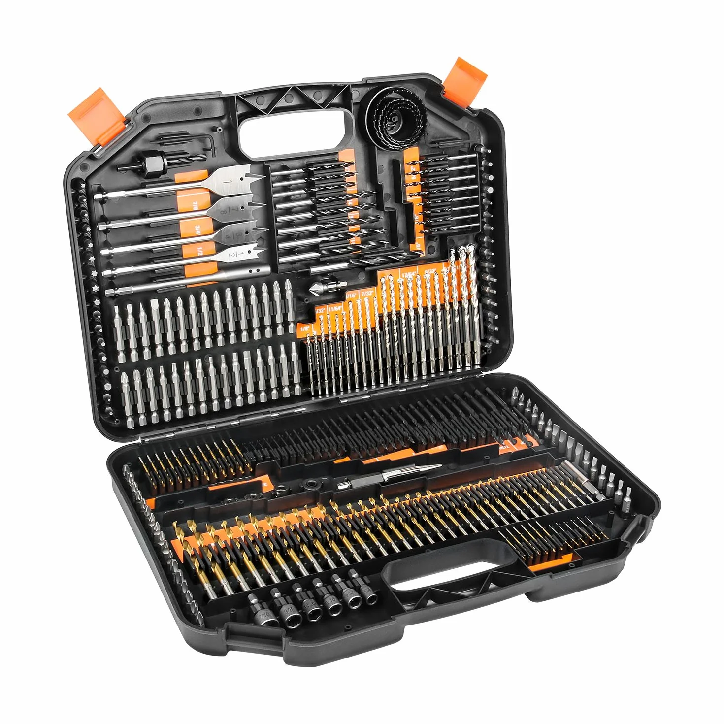 EnerTwist Drill Bit Set, 246-Pieces Drill Bits and Driver Set for Wood Metal Cement Drilling and Screw Driving, Full Combo Kit Assorted in Plastic Carrying Case, ET-DBA-246