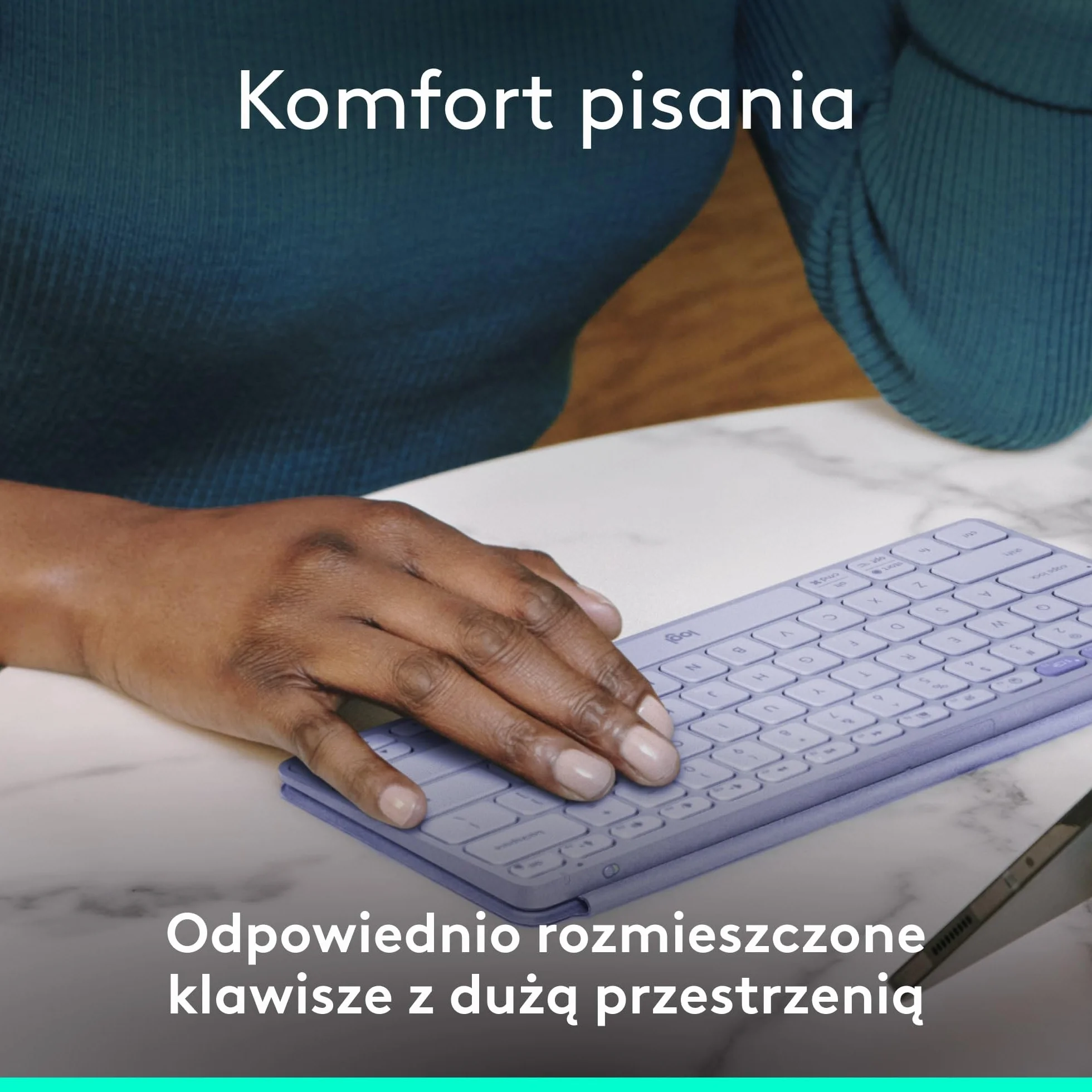 Logitech Keys-To-Go 2, przenośna klawiatura Bluetooth do tabletu z wbudowaną osłoną, smukła, bezprzewodowa do systemów Windows, Android, Linux, iPad, iPhone, Mac, Apple TV, QWERTY US INT'L - Liliowy