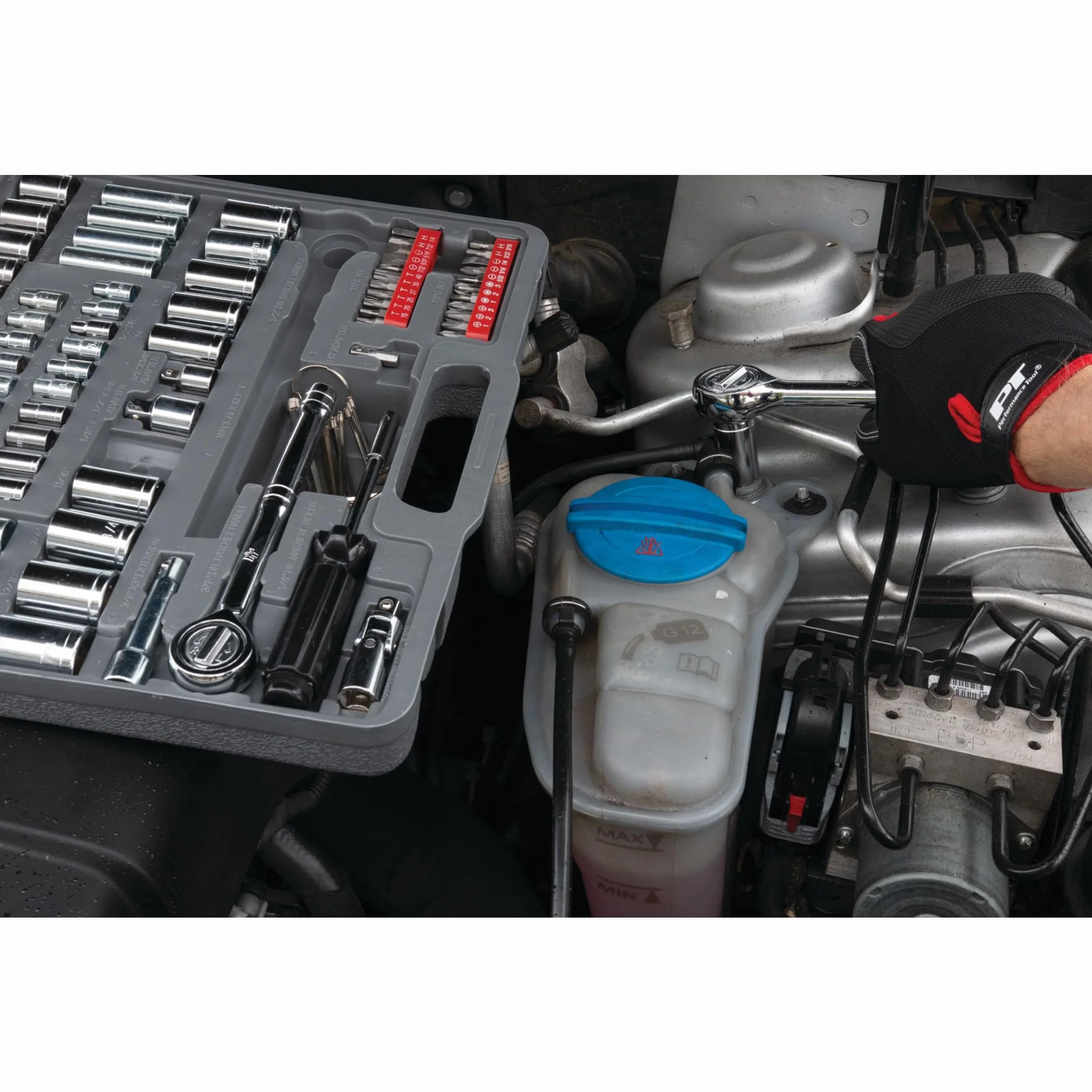 Performance Tool W1198 100 nasadek imperialnych i metrycznych (1/4", 3/8" i 1/2") oraz zestaw bitów
