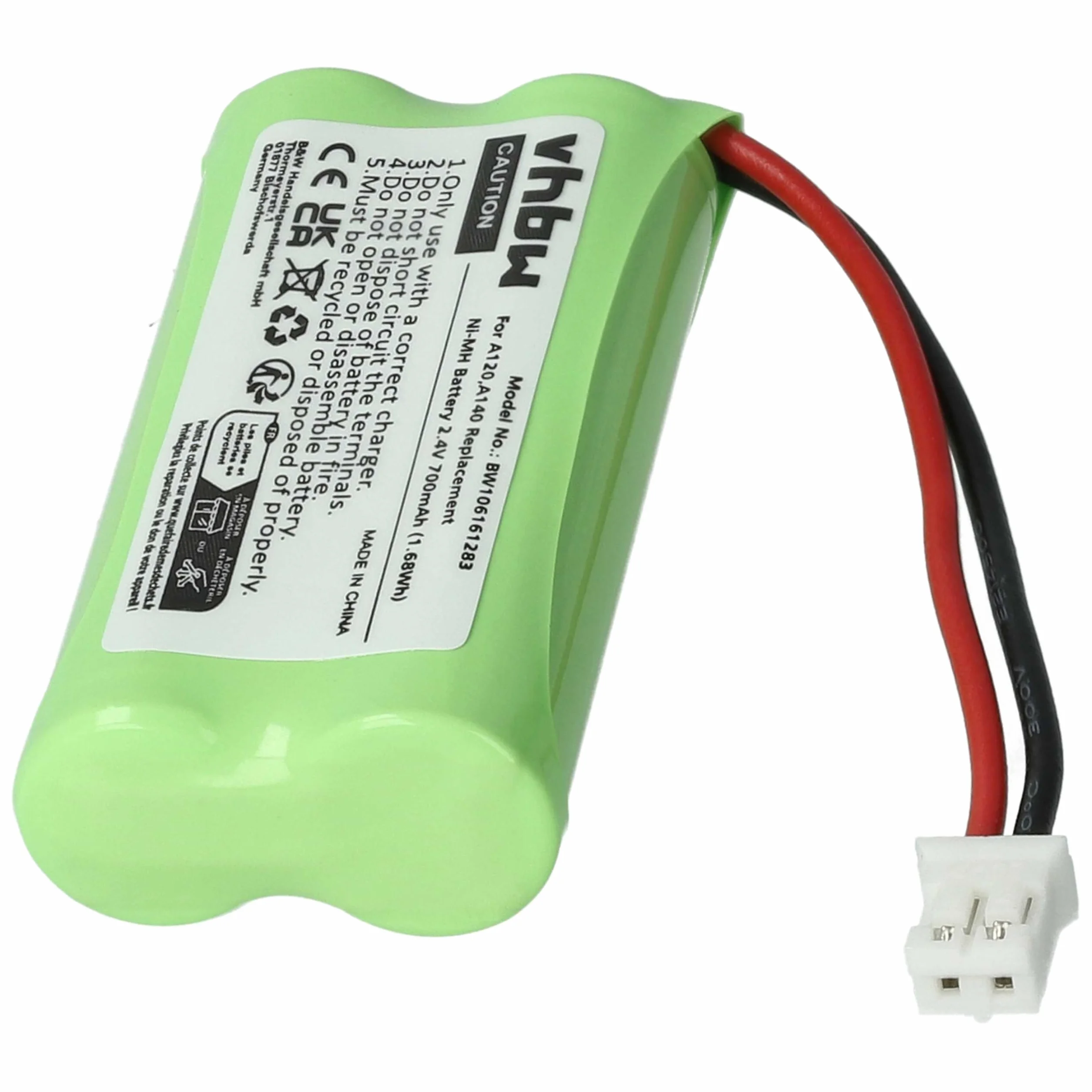 vhbw NiMH Bateria 700 mAh 2,4 V kompatybilna z Siemens Gigaset A260 Trio A265 A345