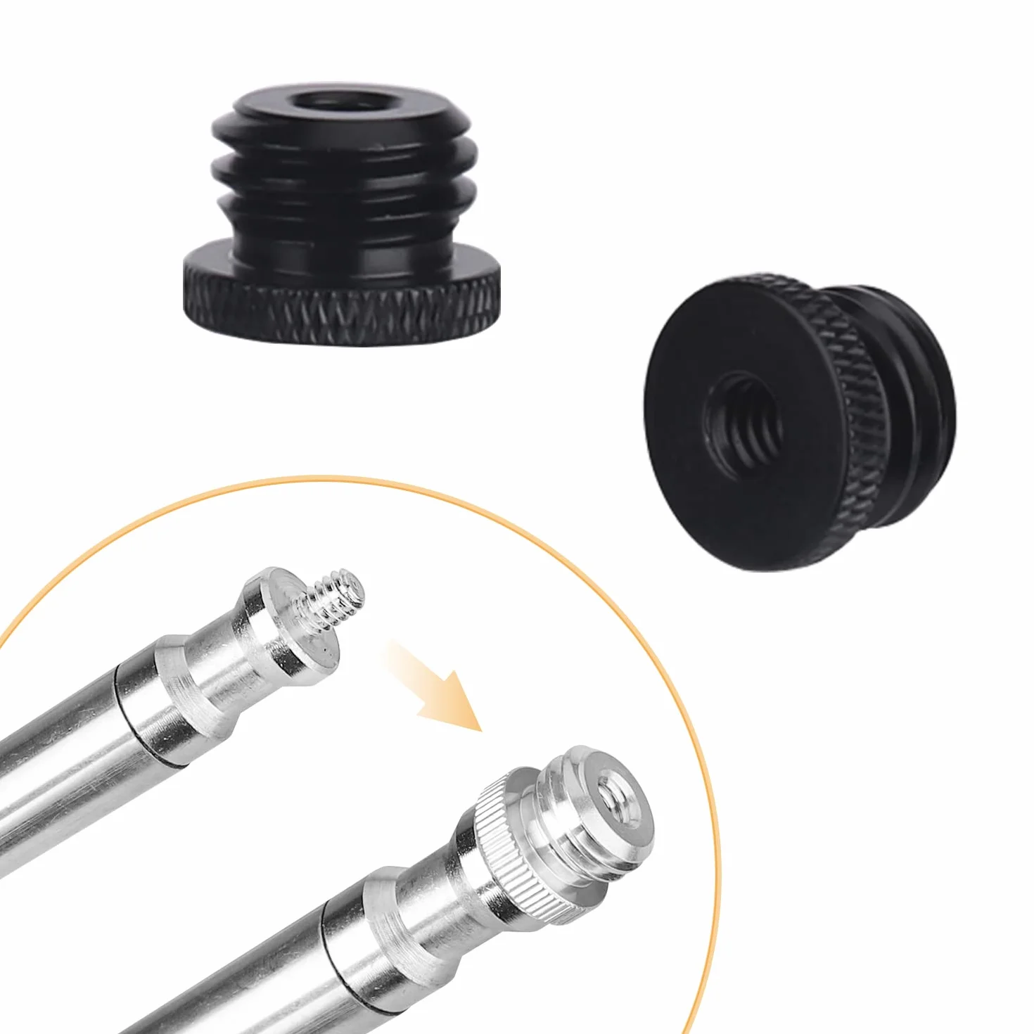 Adapter gwintowany 5/8 na 1/4 do statywu laserowego, 2 sztuki, czarny