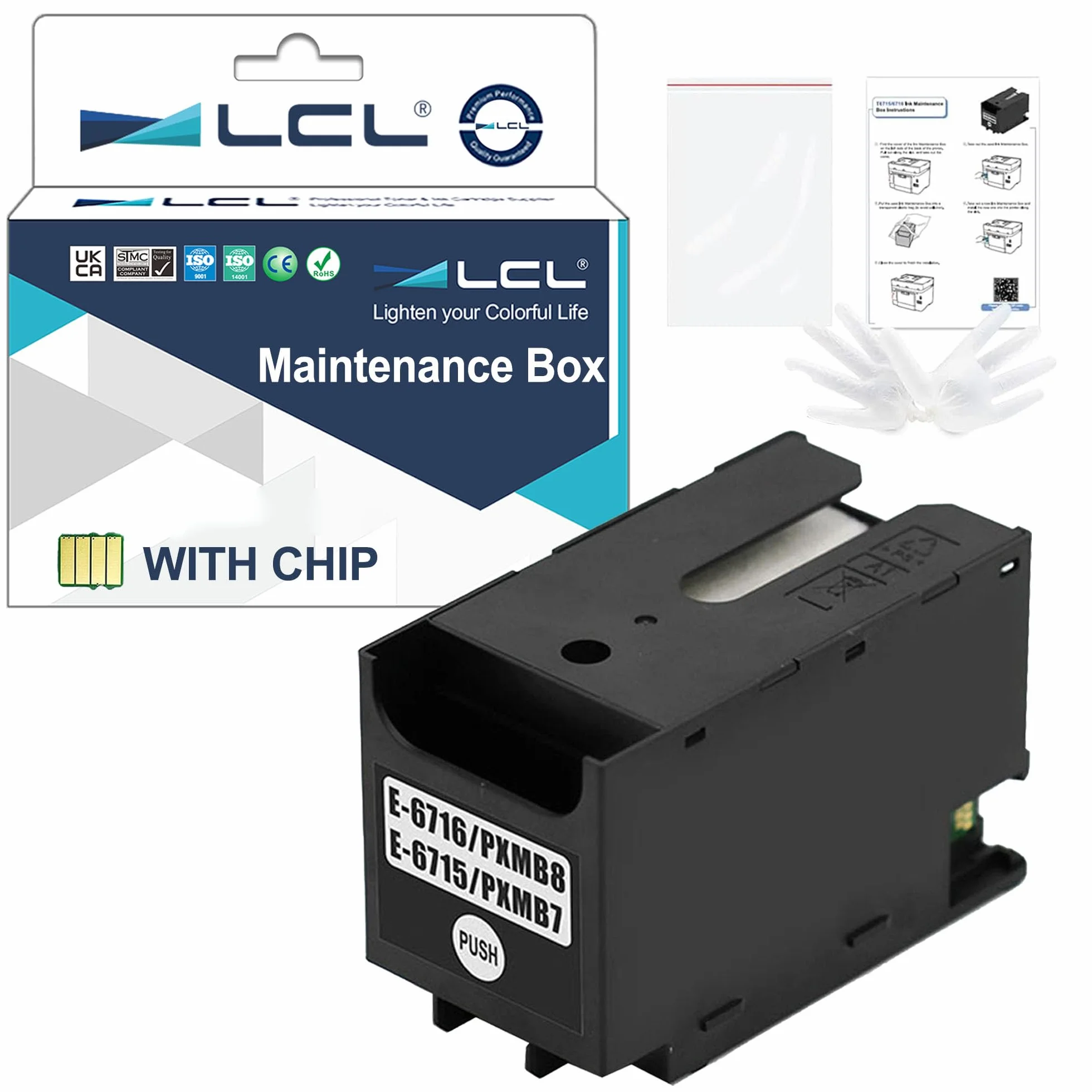 Zamiennik pudełka konserwacyjnego LCL T6715 C13T671500 do Epson Workforce Pro WF-4720DWF WF-4725DWF WF-4730DTWF WF-4730DWF WF-4740DTWF WF-4740DWF 1-pak