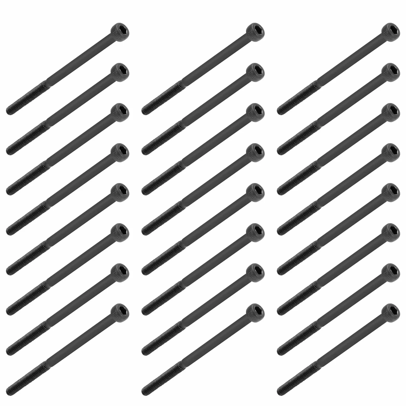 Zestaw śrub z łbem sześciokątnym, zestaw śrub z łbem walcowym Akozon M3 ze stopu stali węglowej ze stopu 12,9 4-50 mm (M3 * 50 mm, częściowo gwintowany - 24 szt.)