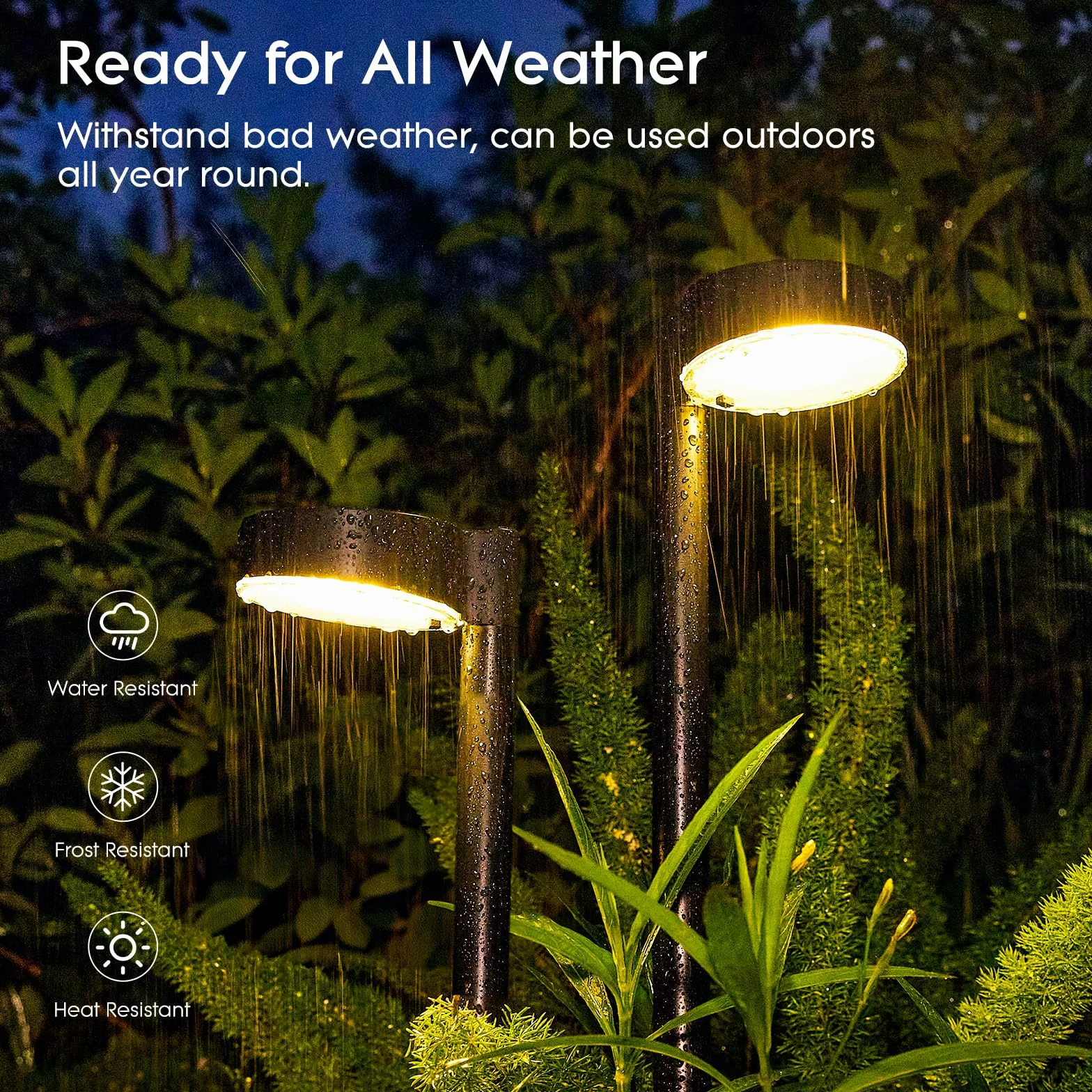 BUCASA Lampy solarne do ogrodu, 8 x 12 diod LED, jasne lampy solarne do użytku na zewnątrz, z dłuższym czasem pracy, wodoszczelność IP65, solarne lampy ogrodowe, dekoracja na trawnik, taras