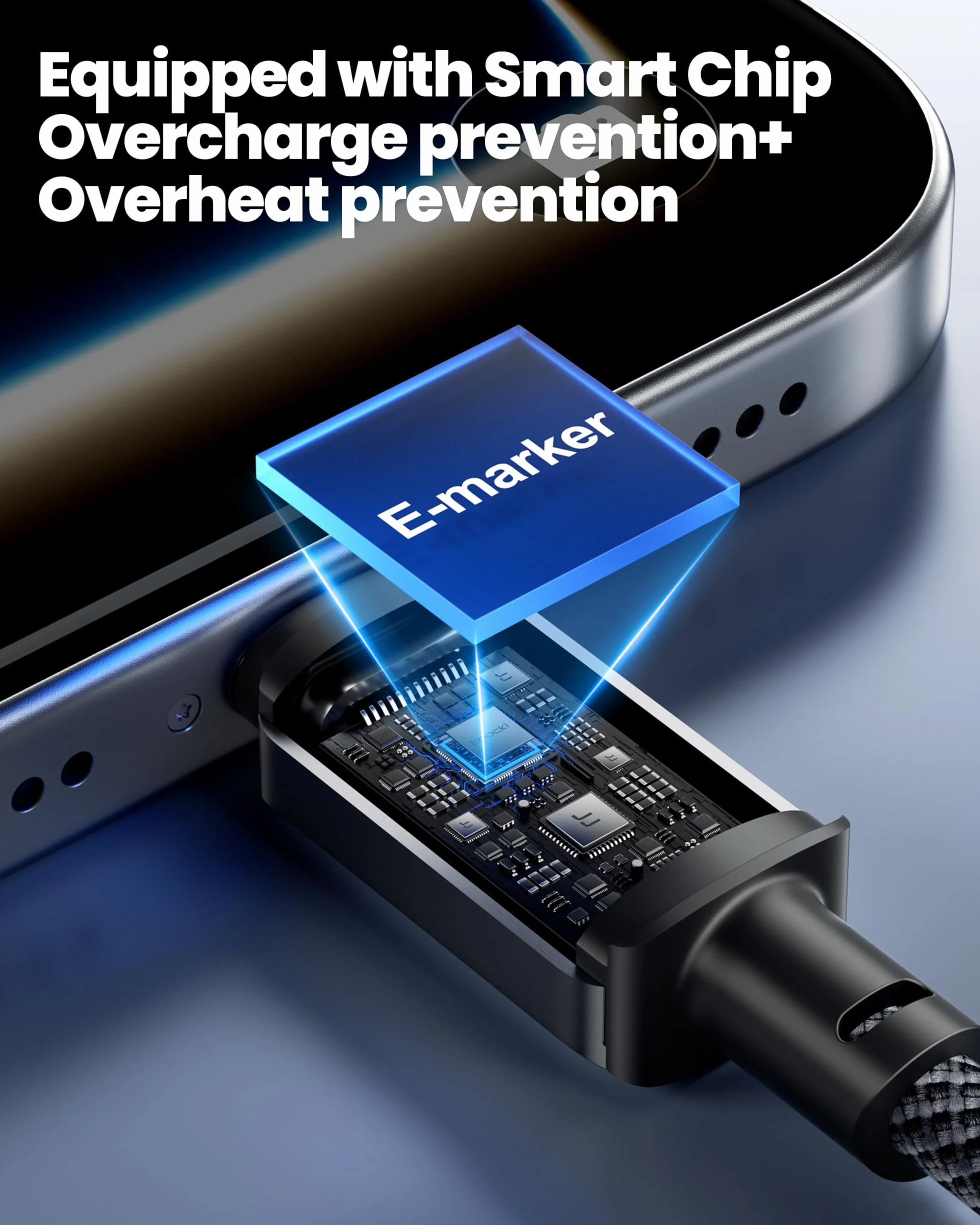 Toocki Kabel USB-C PD 100W 2M RGB 480Mbps