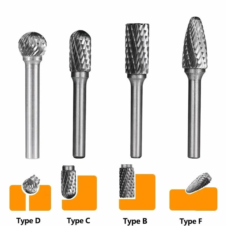8 sztuk/zestaw 6mm-12mm wiertła z węglika spiekanego do grawerowania CNC 6mm nóż obrotowy pilnik obrotowy do metalowych narzędzi ręcznych