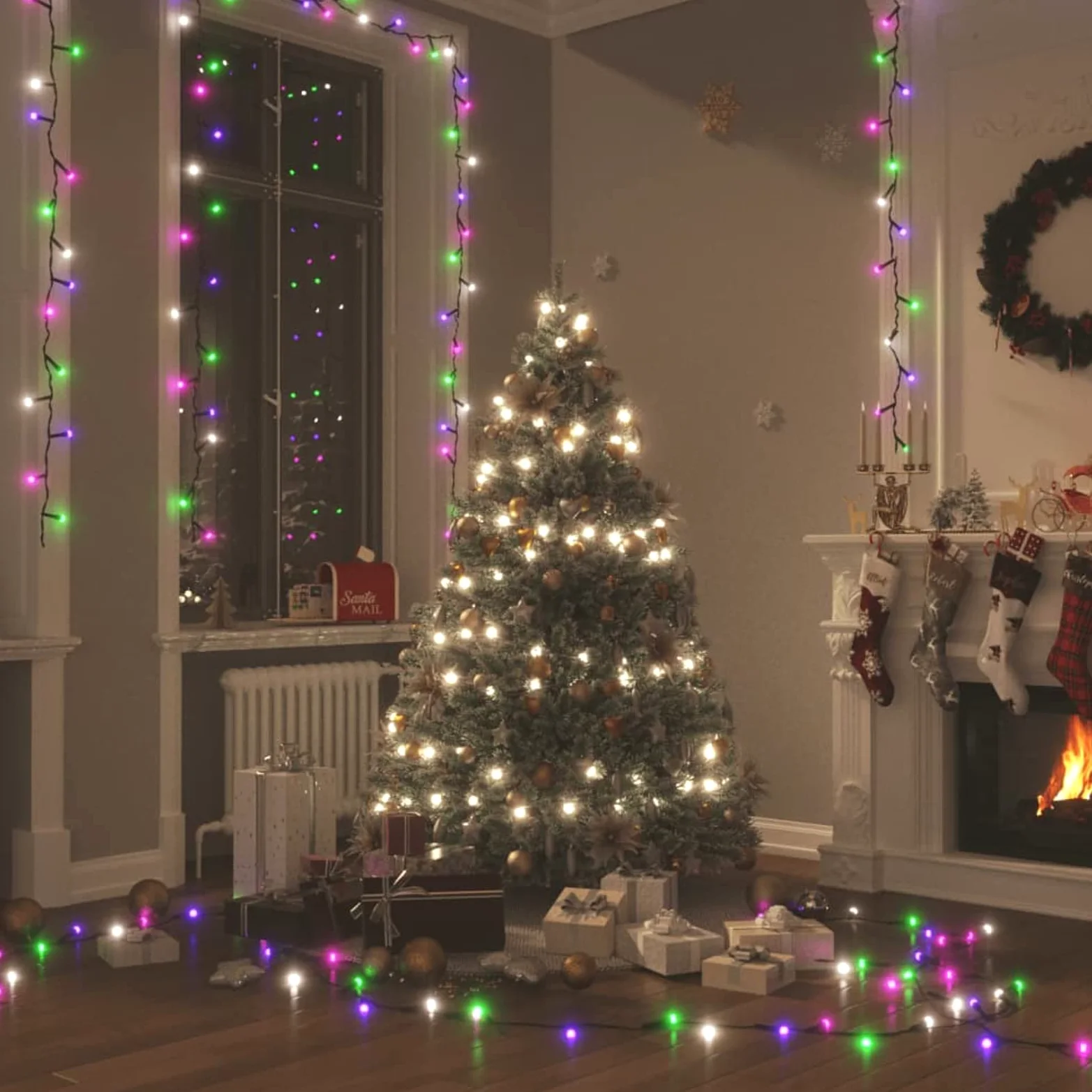 Taśma świetlna z 2000 diodami LED PVC Pastelowe wielokolorowe 200 m, zewnętrzne lampki choinkowe, oświetlenie wewnętrzne, dekoracyjne światła do pokoju, dekoracja bożonarodzeniowa do domu