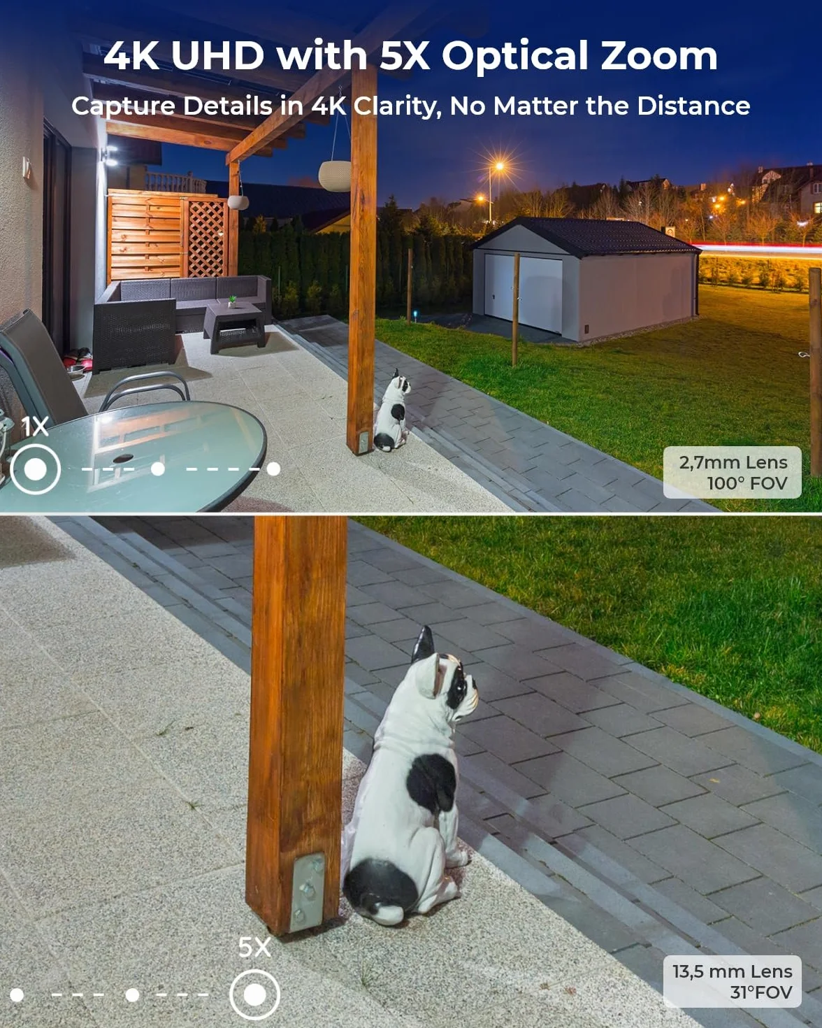 Reolink RLC-811WA Kamera Bezpieczeństwa 4K 8 MP 5-krotny Zoom Optyczny Wi-Fi 2,4/5 GHz Kolorowy Noktowizor