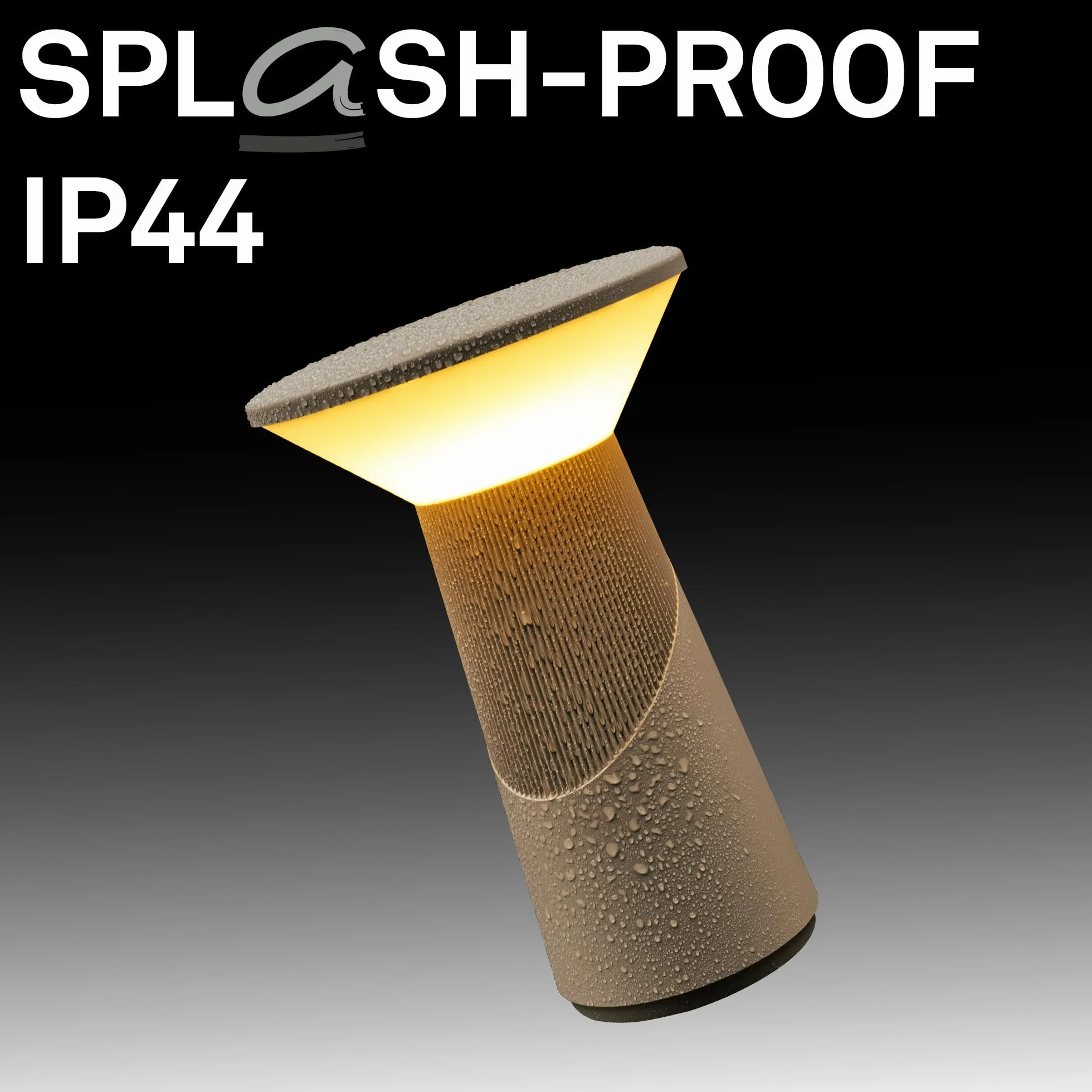 BRILONER - Ładowalna lampa stołowa bezprzewodowa, dotykowy ściemniacz z płynną regulacją, funkcja pamięci, ip44, usb-c, LED model przenośny, German Design Award 2026, 15x24 cm, beżowy kolor