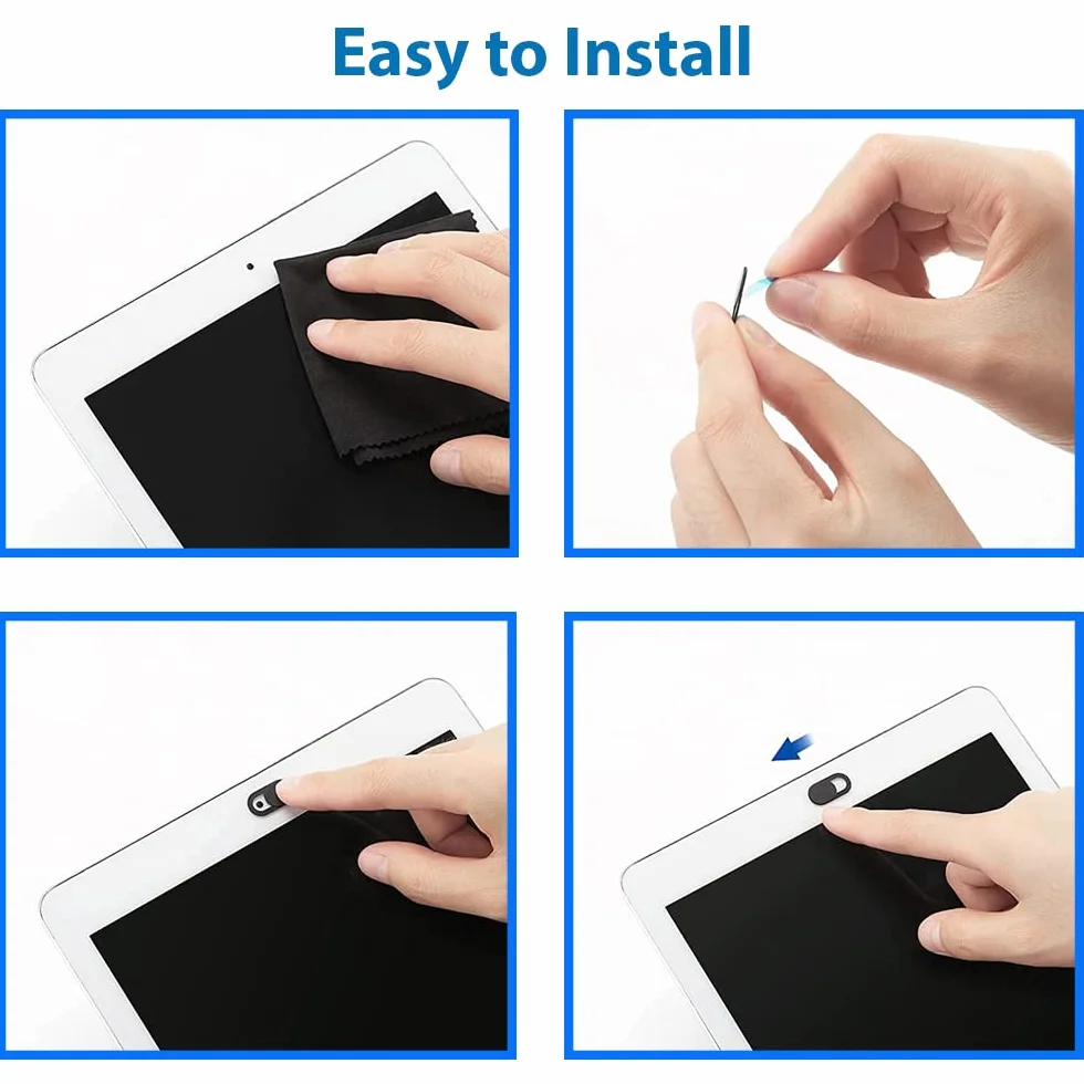 MMOBIEL Okładka kamery internetowej Universal do laptopa Ochrona ochrony prywatności Ultra-cienki 0,5 mm kompatybilna z każdym laptopem/MacBook/Tablet/iPad/iPhone-Black