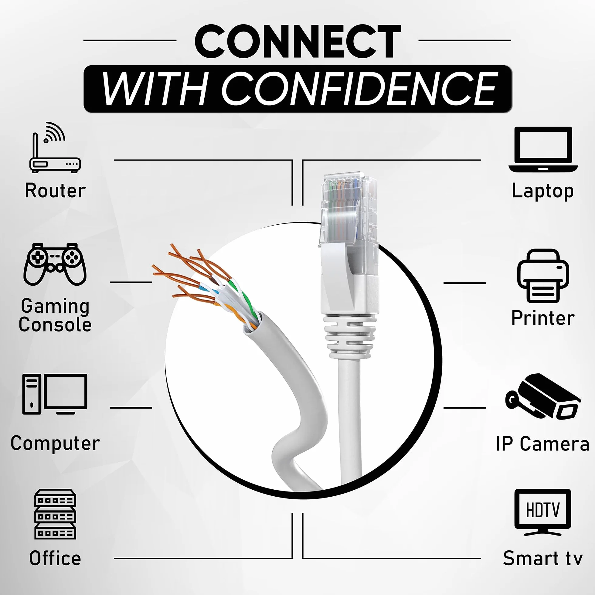 Kabel Ethernet Cat 6 25m UTP CCA AWG24 1 Gb/s 250 MHz Szary Mr. Tronic