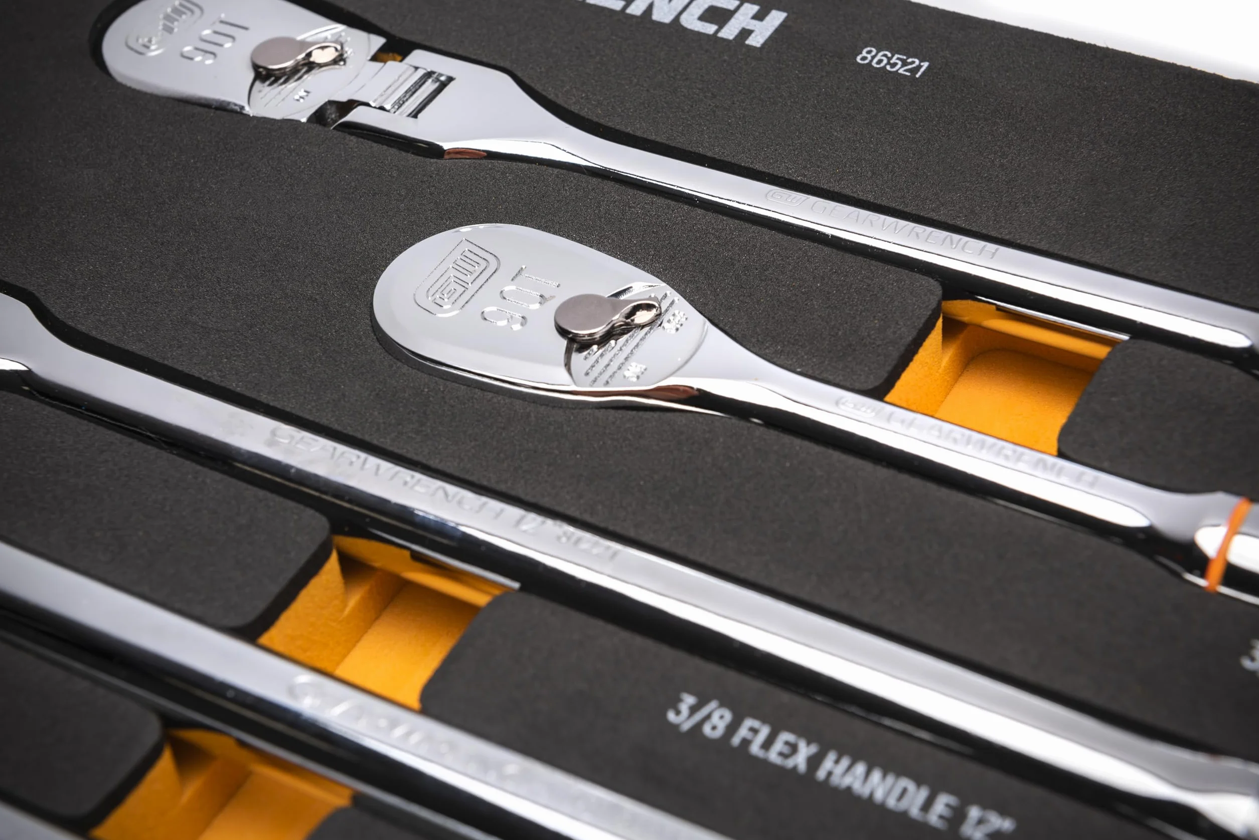 GEARWRENCH 86521 Zestaw narzędzi 3/8" 90T z grzechotką i napędem, z tacą z pianki EVA, 21 części
