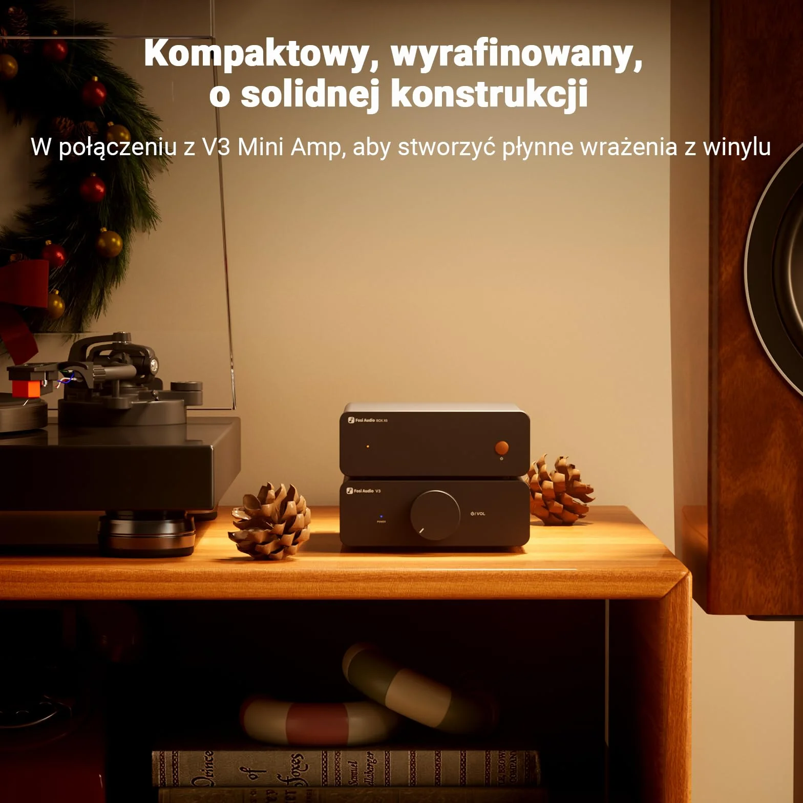 Fosi Audio BOX X5 Przedwzmacniacz Gramofonowy MM MC, 4-Stopniowa Regulacja Wzmocnienia RCA