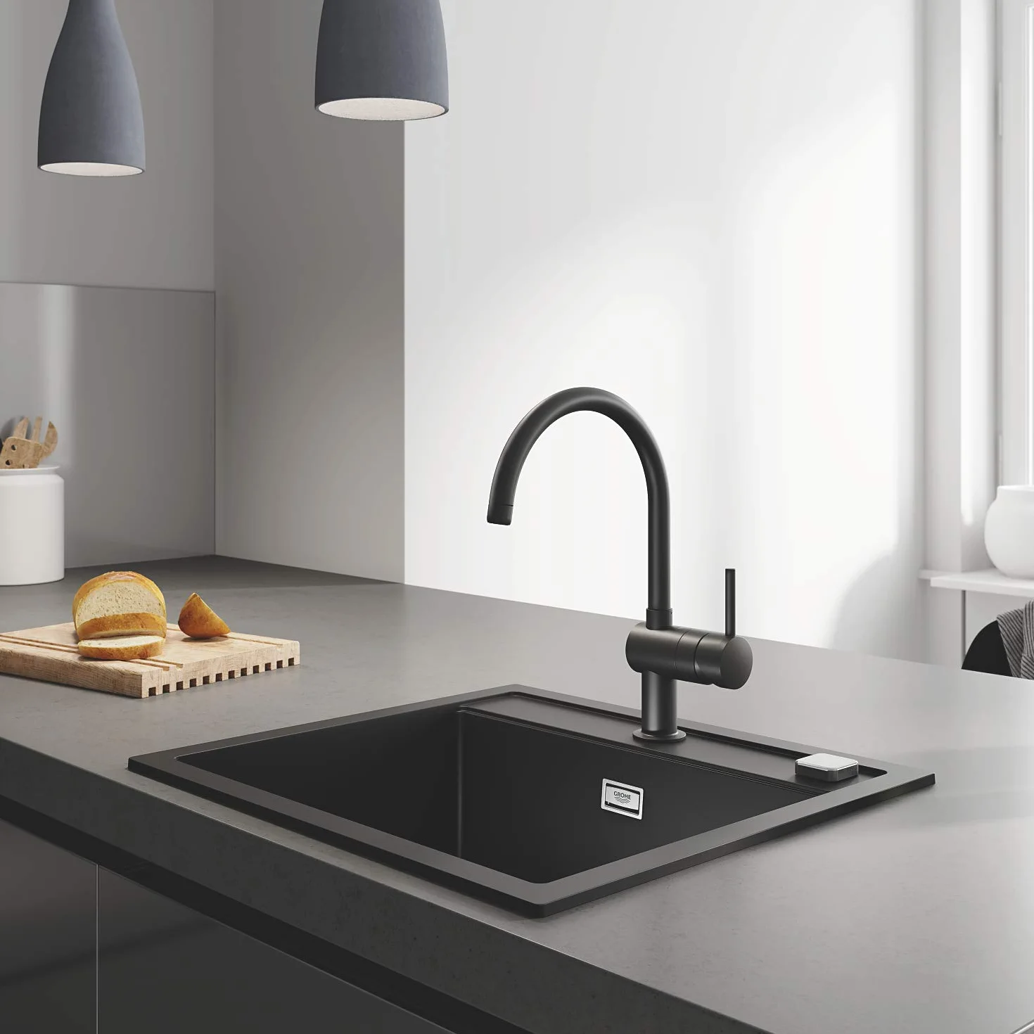 Grohe Minta Bateria Kuchenna, Czarny, 15"