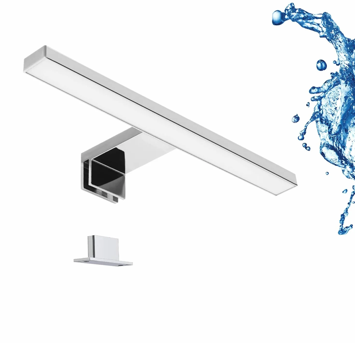 LIGHTWORLD24 Welt der Lichter Lampa LED do lustra I lampa łazienkowa I oświetlenie do makijażu I łazienka I lampa do zabudowy I oświetlenie szafy I lampa zaciskowa I 230V I 550lm I IP44 I 30cm I 5W