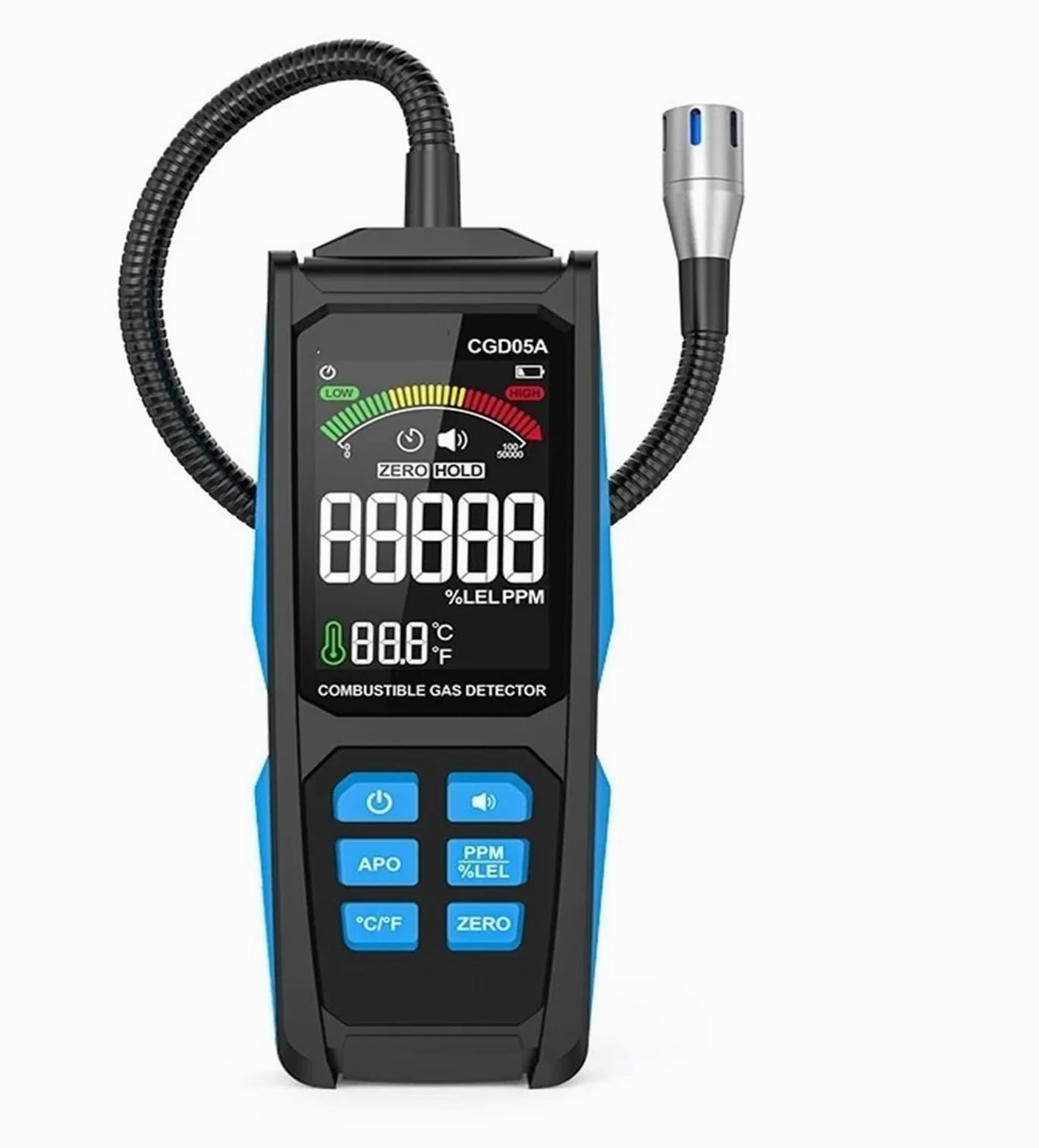 Detektor gazów palnych Kolorowy ekran Ładowanie typu C Tester łatwopalnego gazu ziemnego Dźwięk Wibracyjny Alarm Analizator alkoholu LPG Odczyt w czasie rzeczywistym