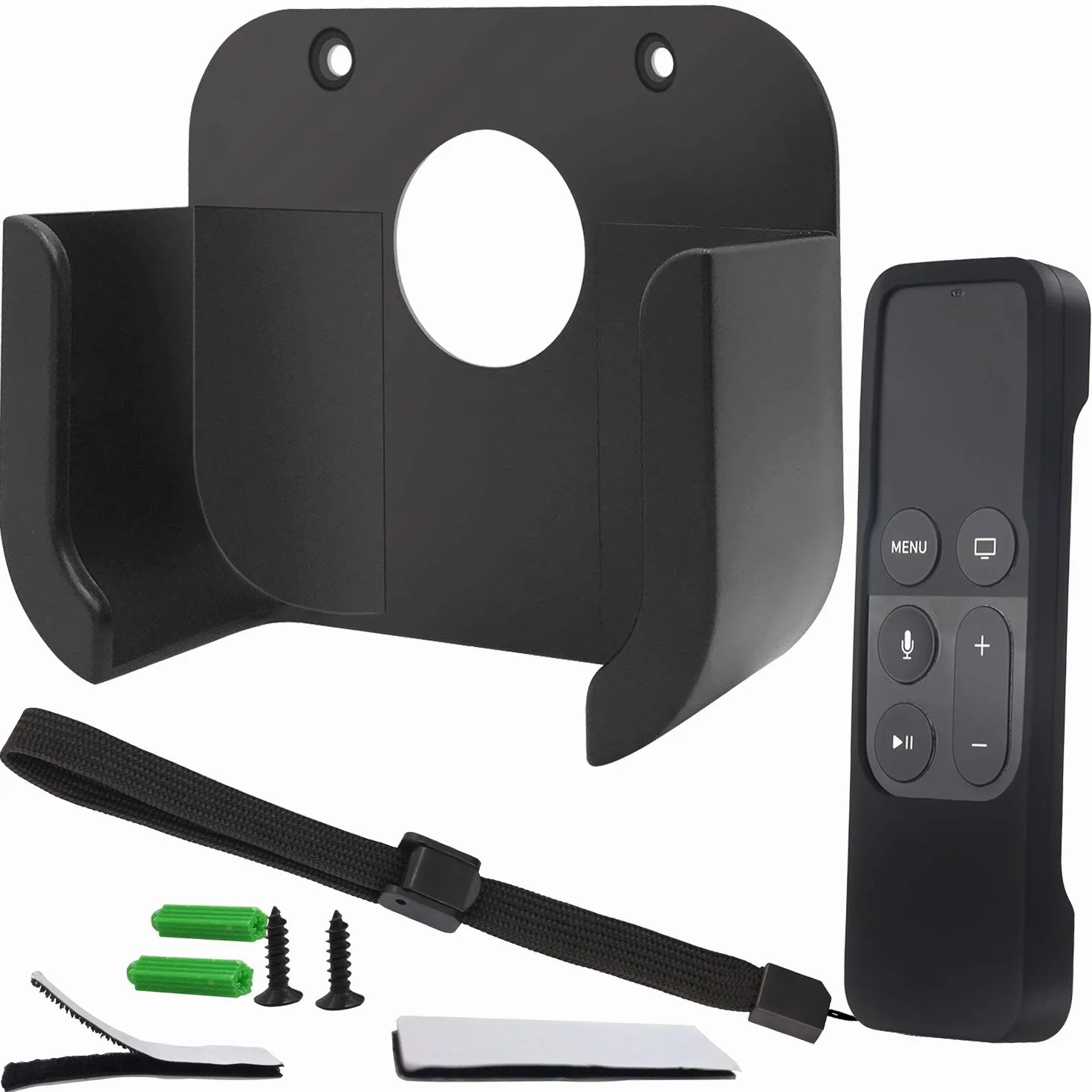 Pinowu Uchwyt na Ścianę do Apple Smart TV 4/4K z Etui Siri Remote 4th Gen Czarny