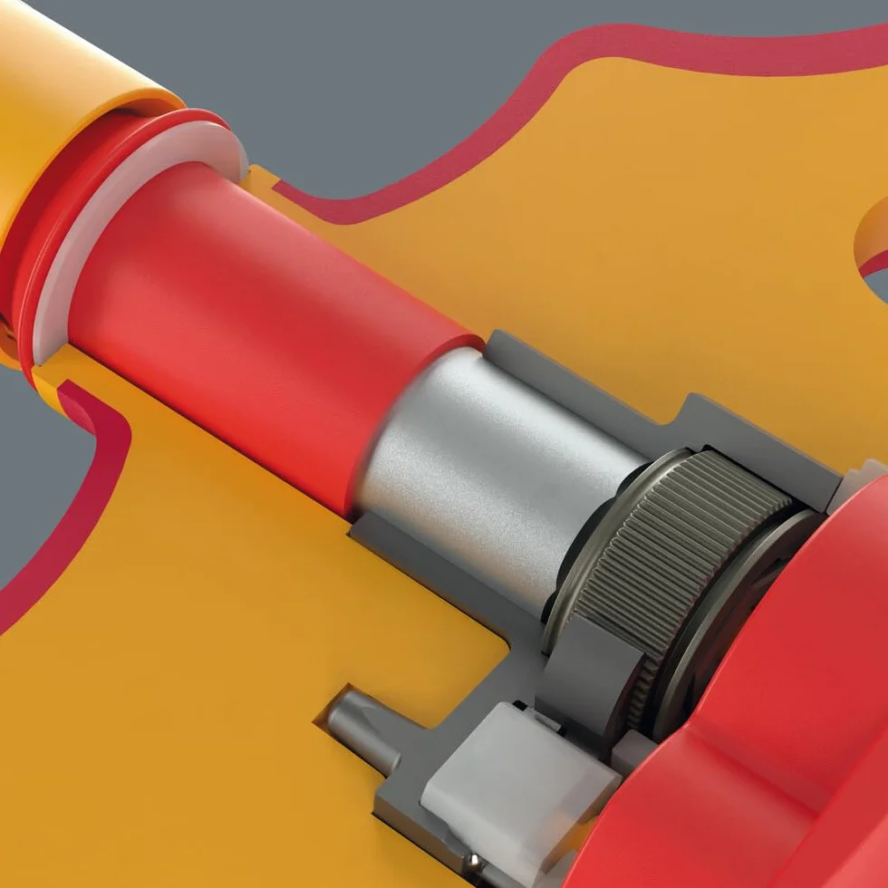 Adapter z rękojeścią poprzeczną 410 i VDE A RA izolowany VDE z funkcją grzechotki do kluczy nasadowych 1/4", 1/4" x 130 mm