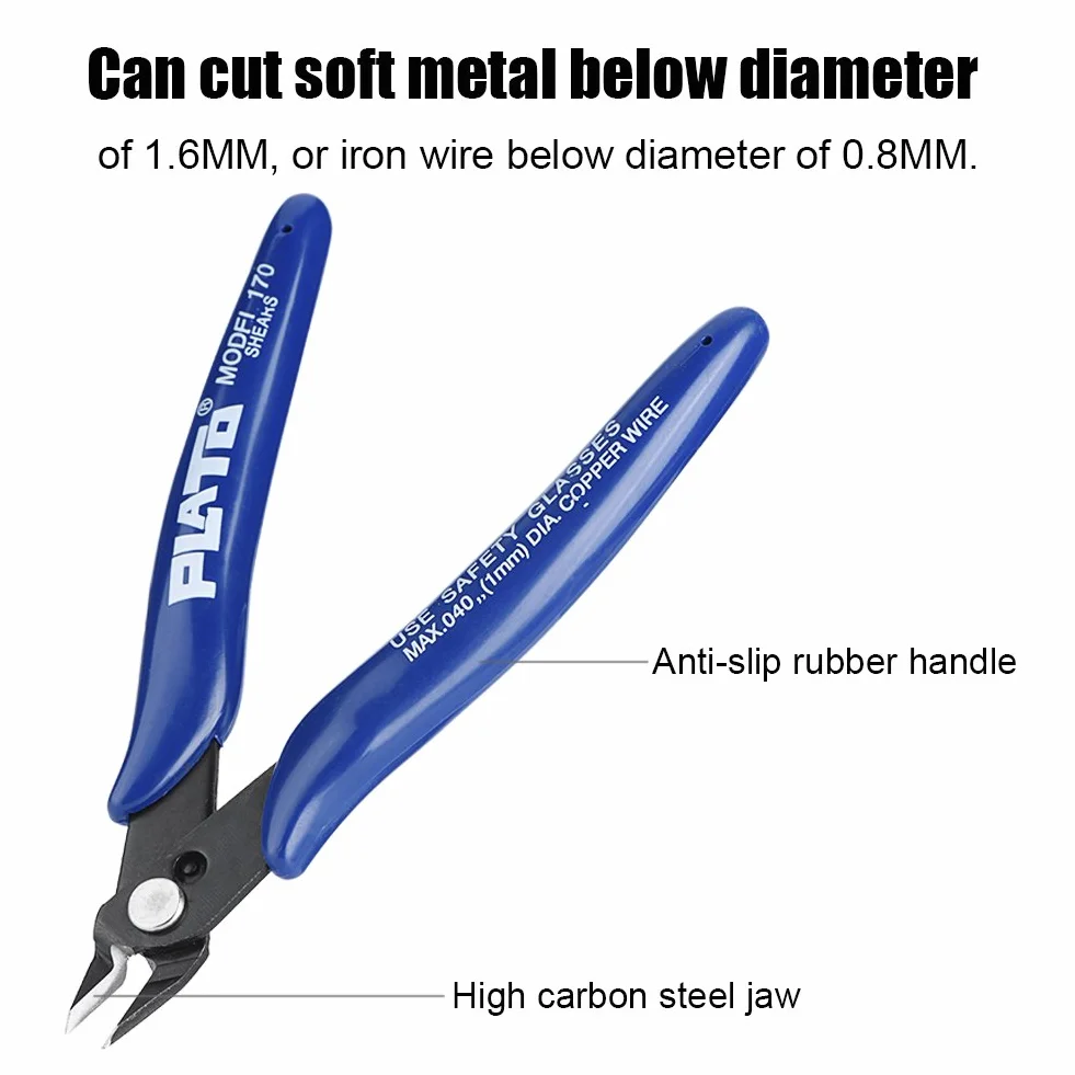 Richer-R 3D Printer Cutter Wire Cutter Accessories 3D Printer Accessories Side Cutting Nippers Cutter Snips Shears Diagonal Pliers Tool Compact, Lightweight, Refined and Comfortable Handle Design