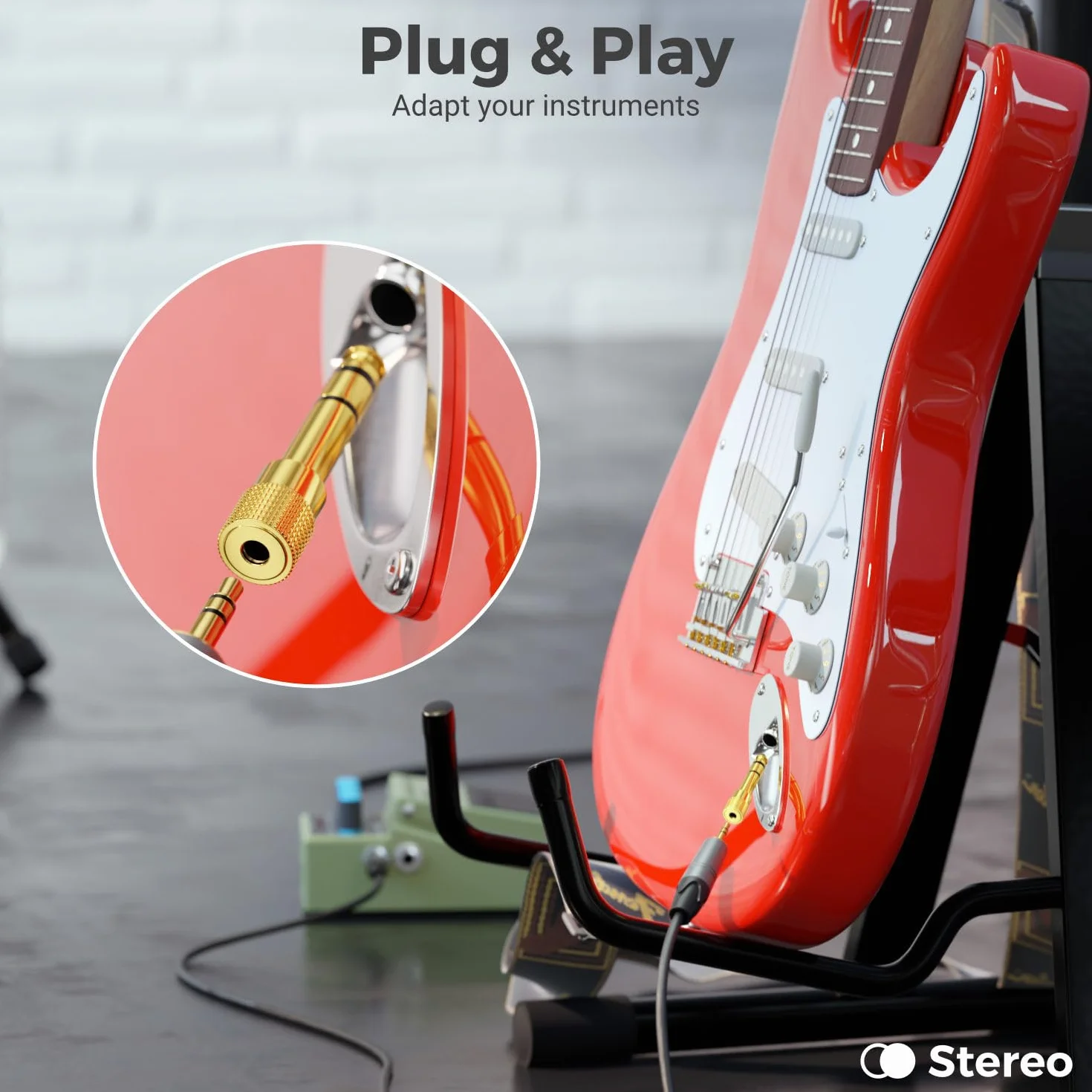 deleyCON Adapter Jack [1 Sztuka] 6,35mm do 3,5mm - Dźwięk Stereo Audio Sprzęgło - Do Słuchawek Gitara Odbiornik HiFi Wzmacniacz Kino Domowe Mikser Klawiatura TRS