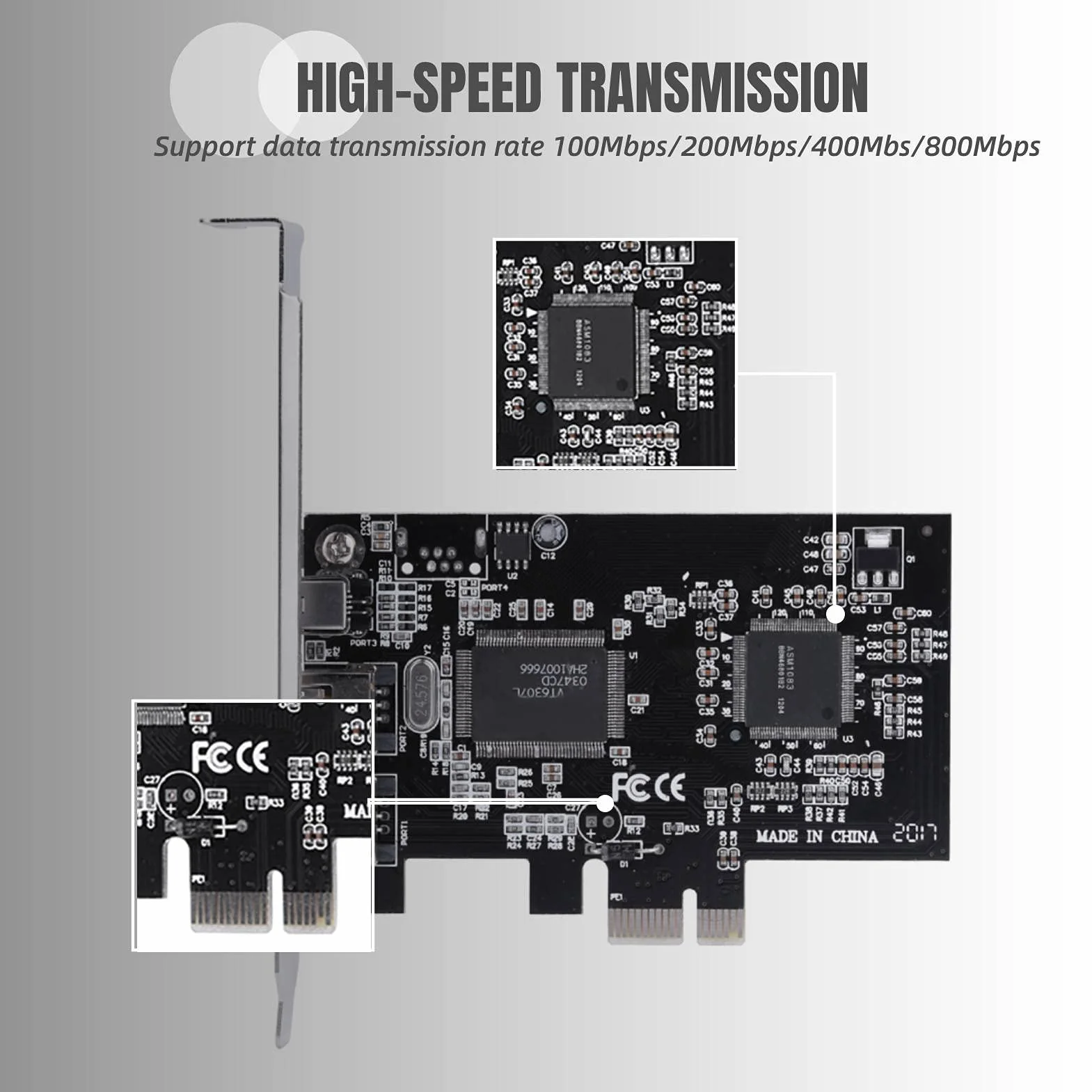 Firewire PCI Express karta kontrolera IEEE 1394a z kablem