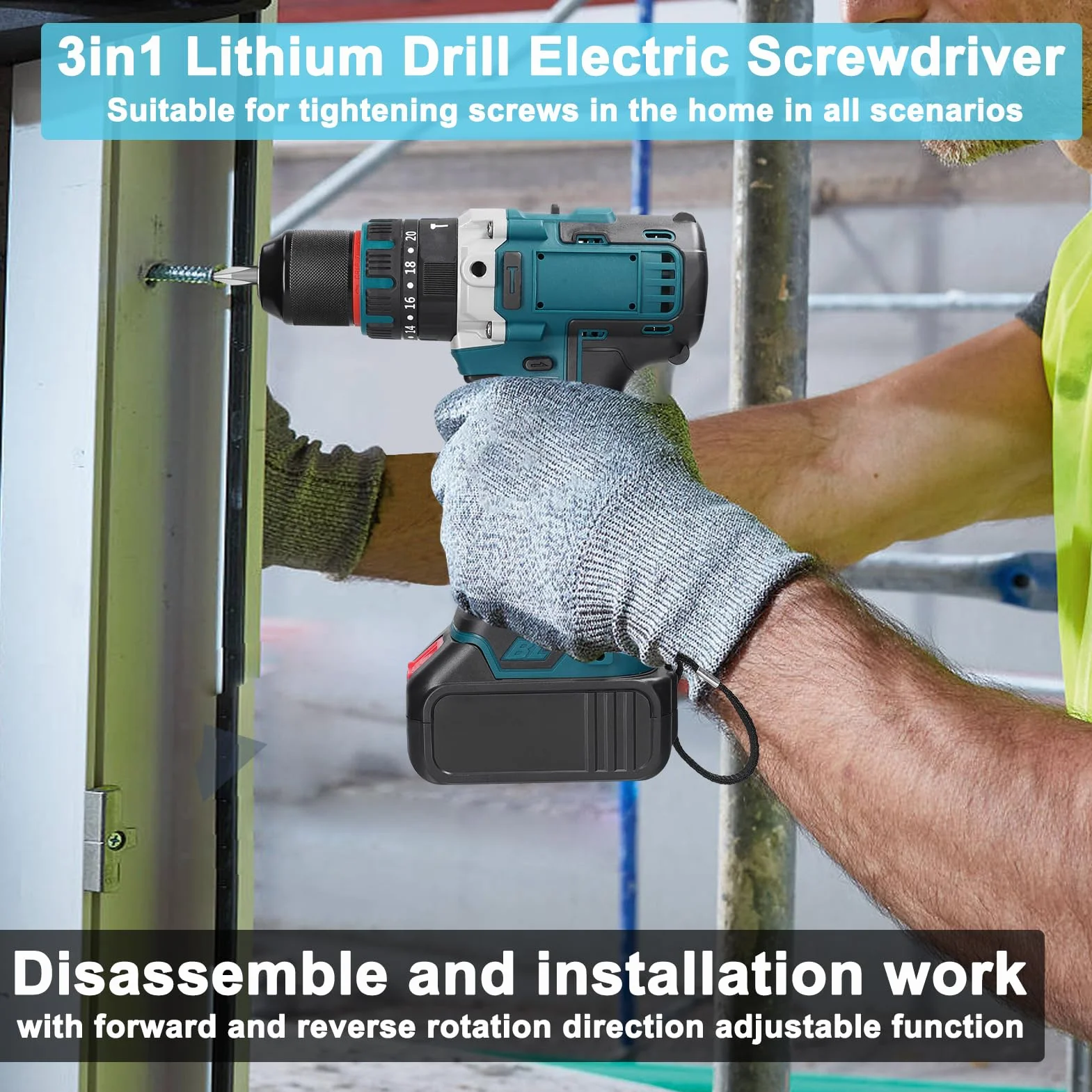 13 mm akumulatorowy silnik bezszczotkowy Elektryczna wiertarka udarowa Bezprzewodowy wkrę elektryczny Wytrzymałe elektronarzędzie do majsterkowania w domu Profesjonalni (bez uchwytu)
