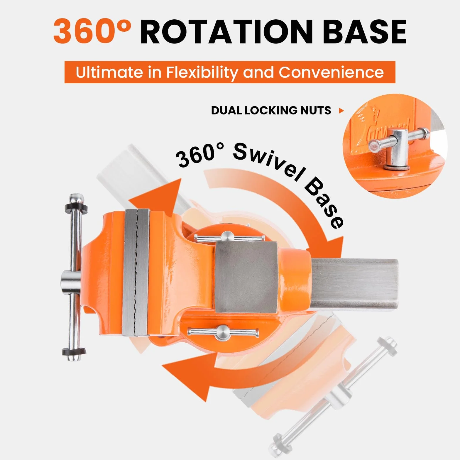Forward Imadło ławkowe 20 cm z żeliwa sferoidalnego z obrotową podstawą o 360 stopni i stalową prowadnicą kanałową 30808 (20 cm)
