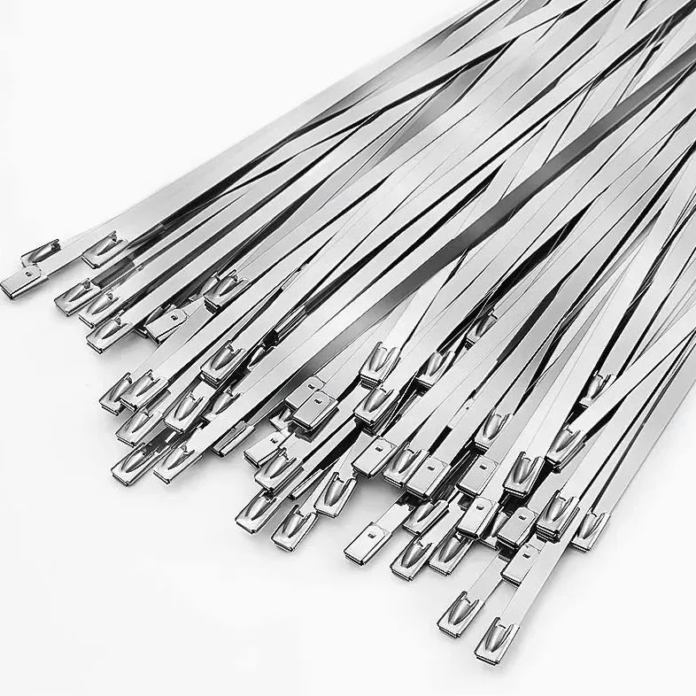 Samozamykające się opaski zaciskowe, Metalowe opaski kablowe, samouszczelniające opaski kablowe ze stali nierdzewnej(4.6 * 200mm)
