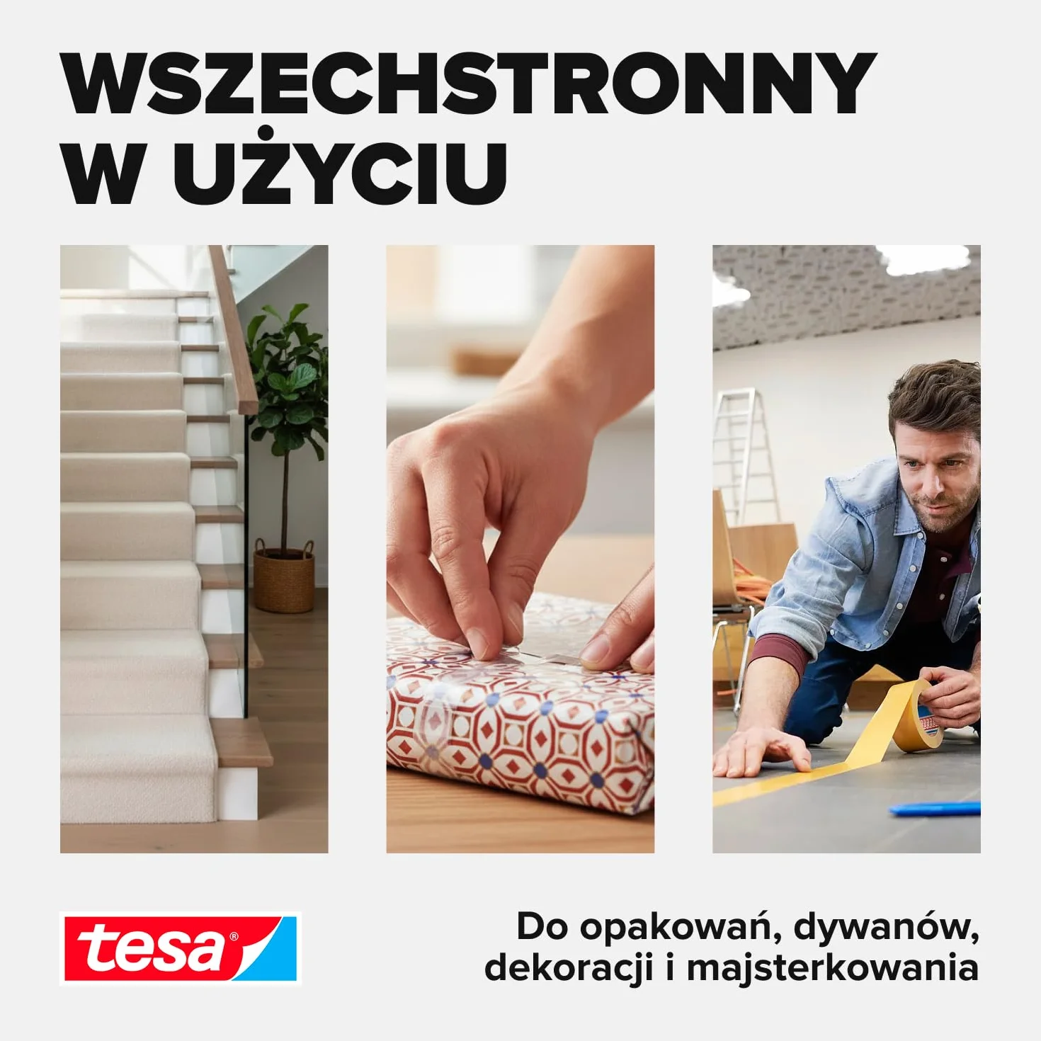 Tesa 56171-00003-11 Taśma Dwustronna, Biały, 10 x 50 mm