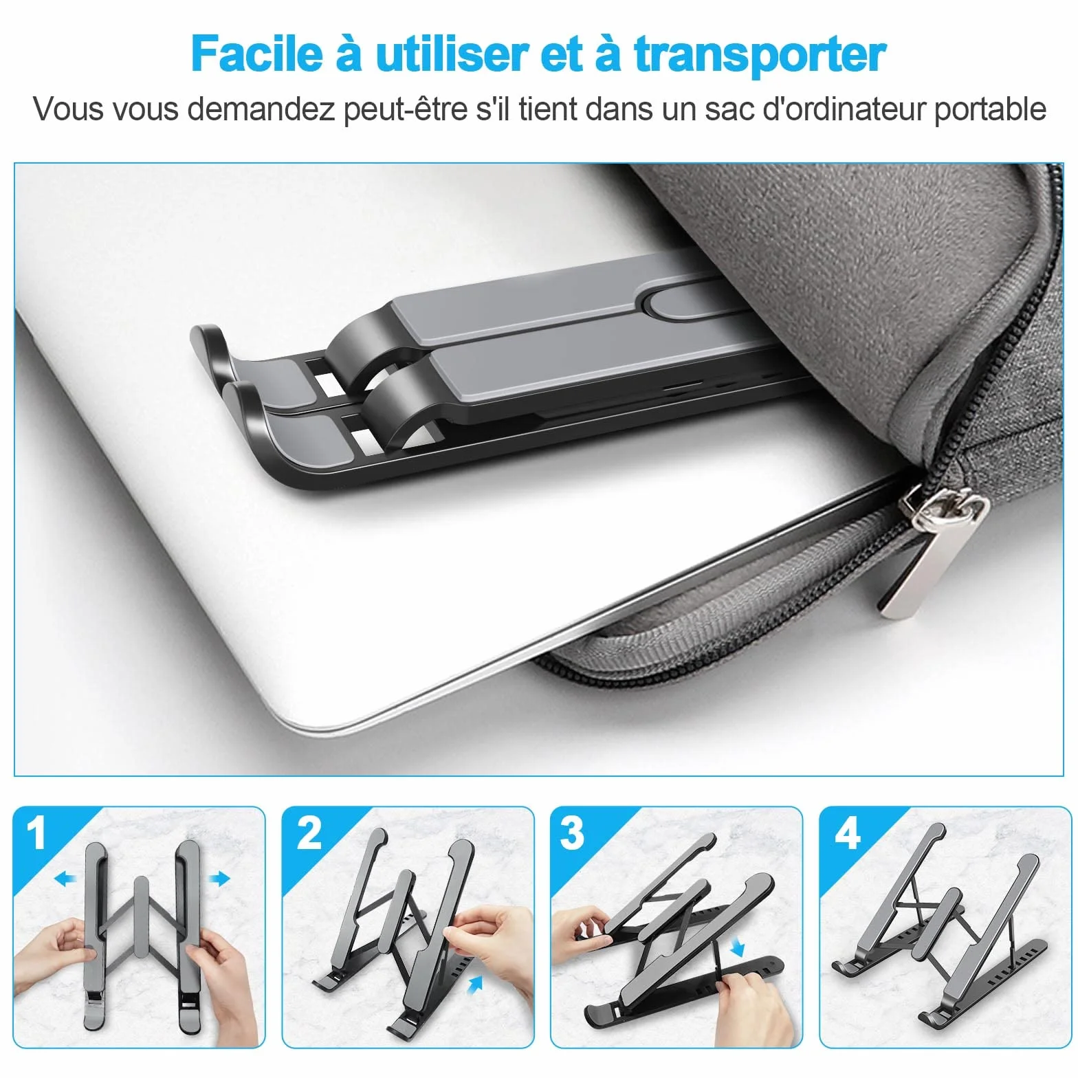 Stojak na laptopa, 8-poziomowy stojak na laptopa, antypoślizgowy silikonowy stojak kompatybilny z MacBookiem, Lenovo, HP, innymi laptopami 10" - 15,6"