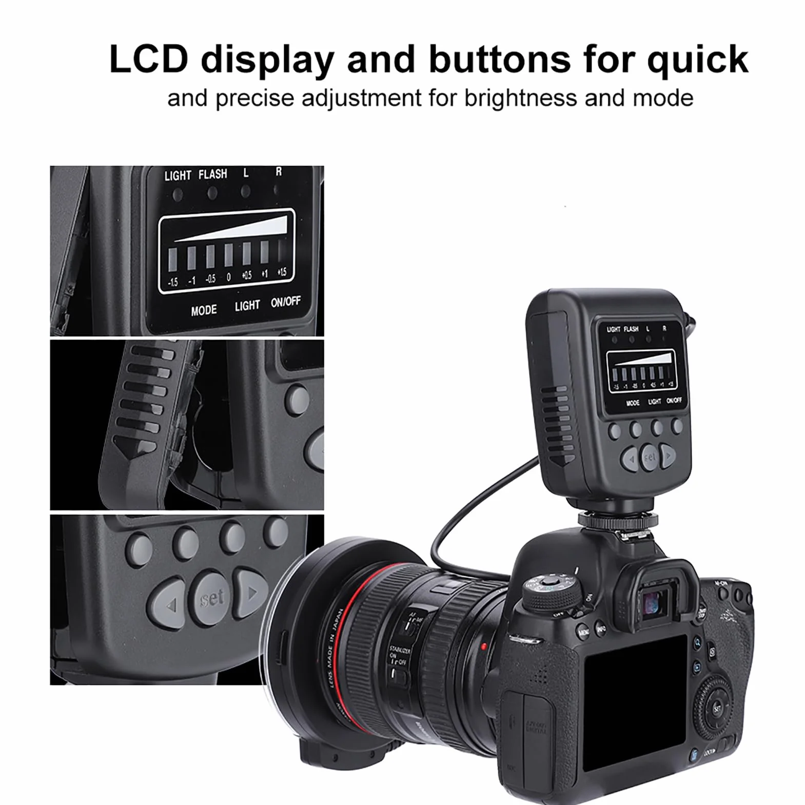 FC 100 Pierścieniowa Błyskowa LED do Makrofotografii, Stroboskopowa, Plastikowa, 5000K, Biała
