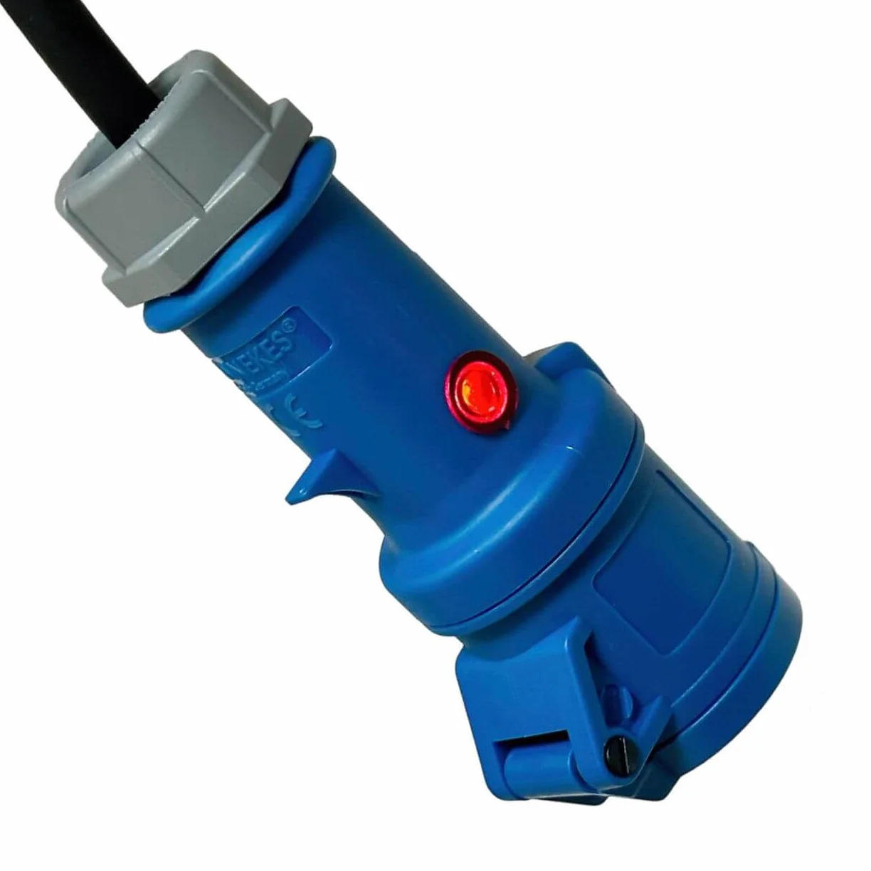 Zestaw 2 adapterów CEE Powerlight 1,5 m ze wskaźnikiem napięcia – 2 x adapter CEE Schuko H07RN-F 3G2,5, 16 A, 230 V IP44 – adapter kempingowy z lampką kontrolną, wysokiej jakości kabel Made