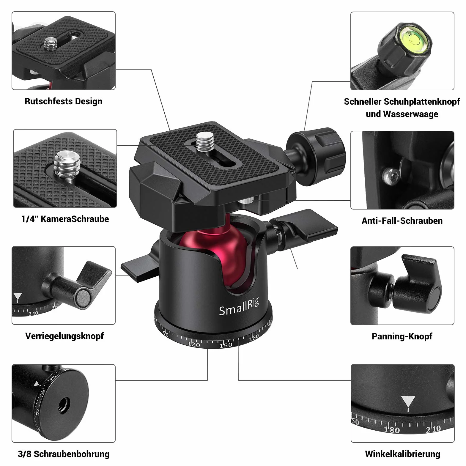 SMALLRIG Statyw fotograficzny aluminiowy z mocowaniem 1/4" do kamer i smartfonów