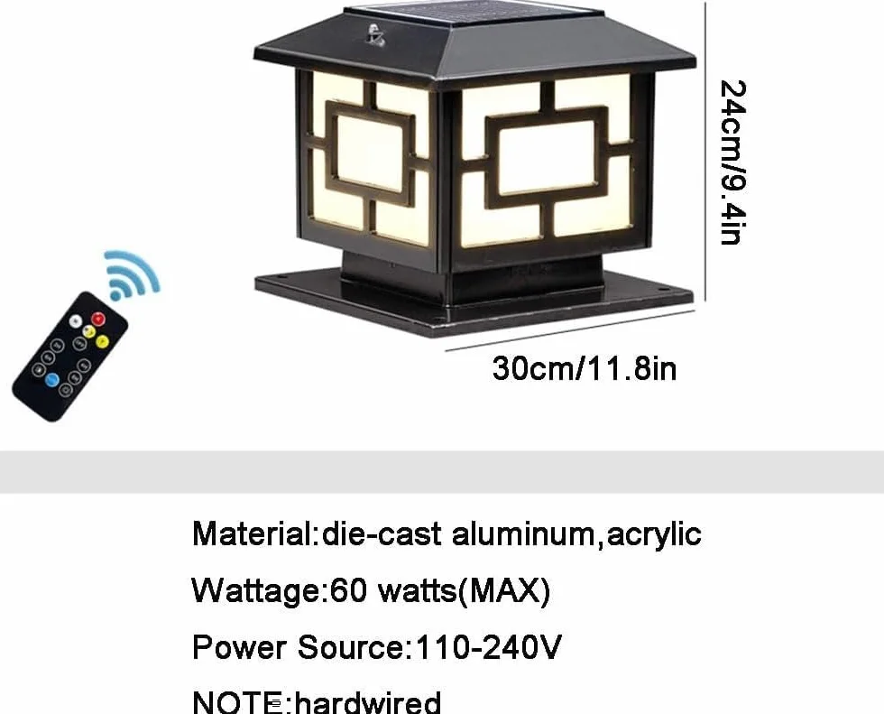 Solarne wodoodporne lampy słupkowe zewnętrzne oświetlenie ogrodzeniowe oświetlenie dekoracyjne willi oświetlenie krajobrazu oświetlenie tarasu ogród(Bronze,30CM)