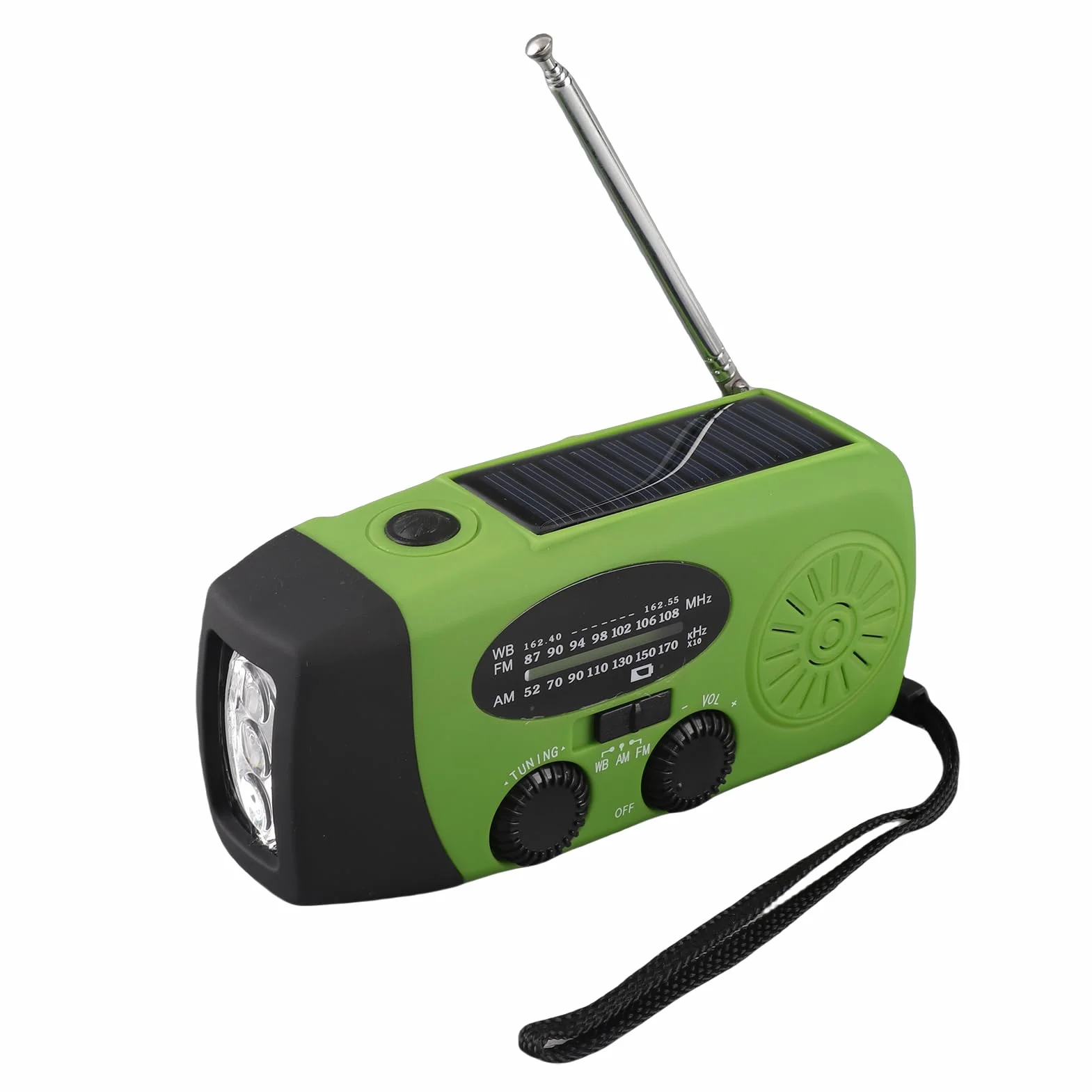 Radio solarne FM/AM/NOAA z latarką LED i powerbankiem 1000 mAh