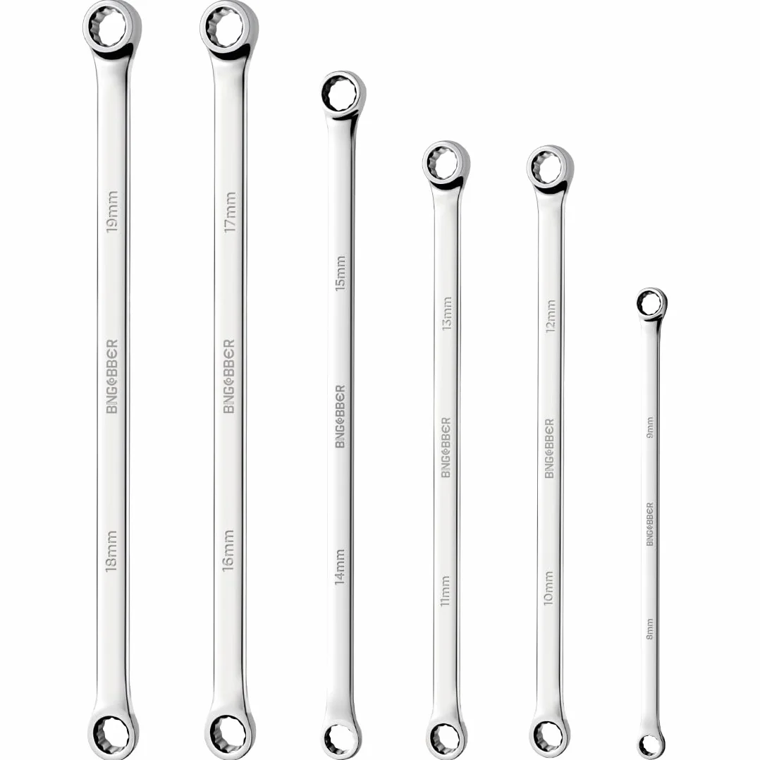 Zestaw kluczy grzechotkowych, bardzo długi zestaw kluczy oczkowych 8 mm - 19 mm