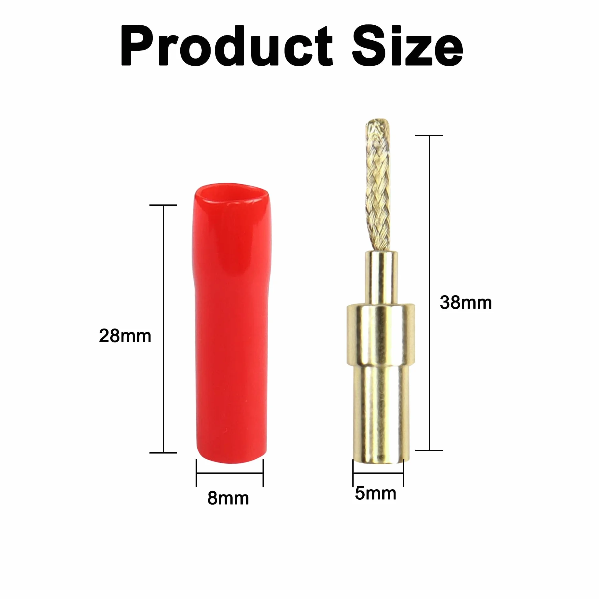 MEIRIYFA Flex Pin wtyk bananowy pozłacany 2 mm do przewodów głośnikowych 4 szt.