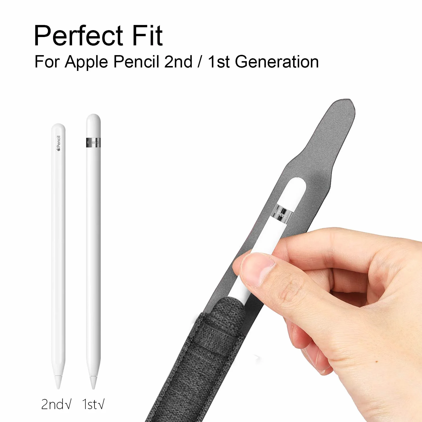 Fintie Uchwyt do Apple Pencil Pro/USB-C & Apple Pencil 1./2. Gen, etui ze sztucznej skóry z adapterem USB, ciemnoszary