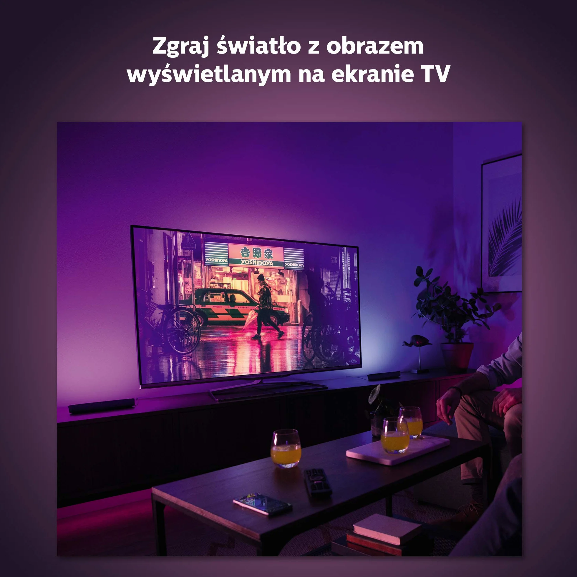 Philips Hue Play White and Colour Ambiance Smart Light Bar Podłużna Lampa (1 szt.), Oświetlenie Rozrywkowe Smart LED do TV i Gier (współpracuje z Alexą, Asystentem Google i Apple HomeKit), Czarny